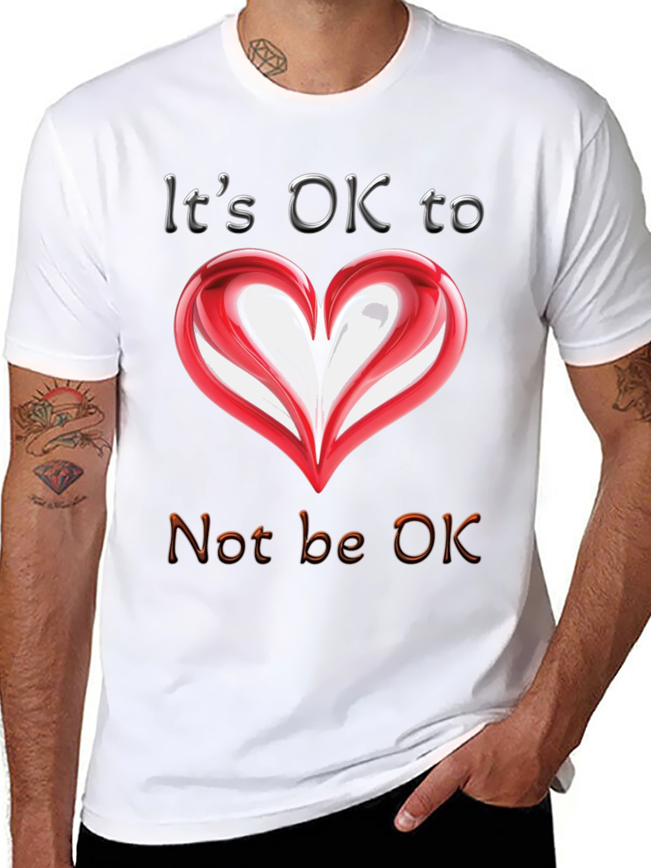 Its OK to Not Be OK Heart T-Shirt