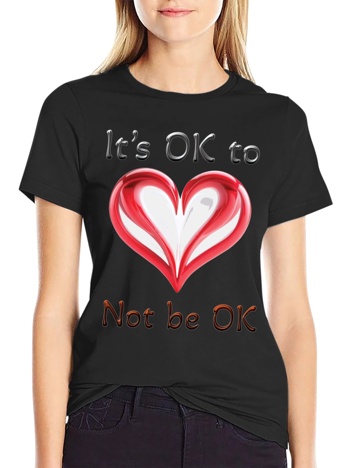 Its OK to Not Be OK Heart T-Shirt