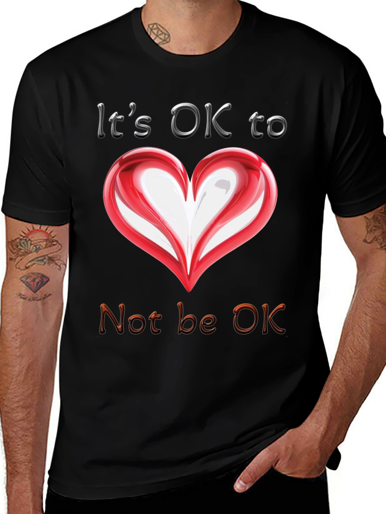 Its OK to Not Be OK Heart T-Shirt