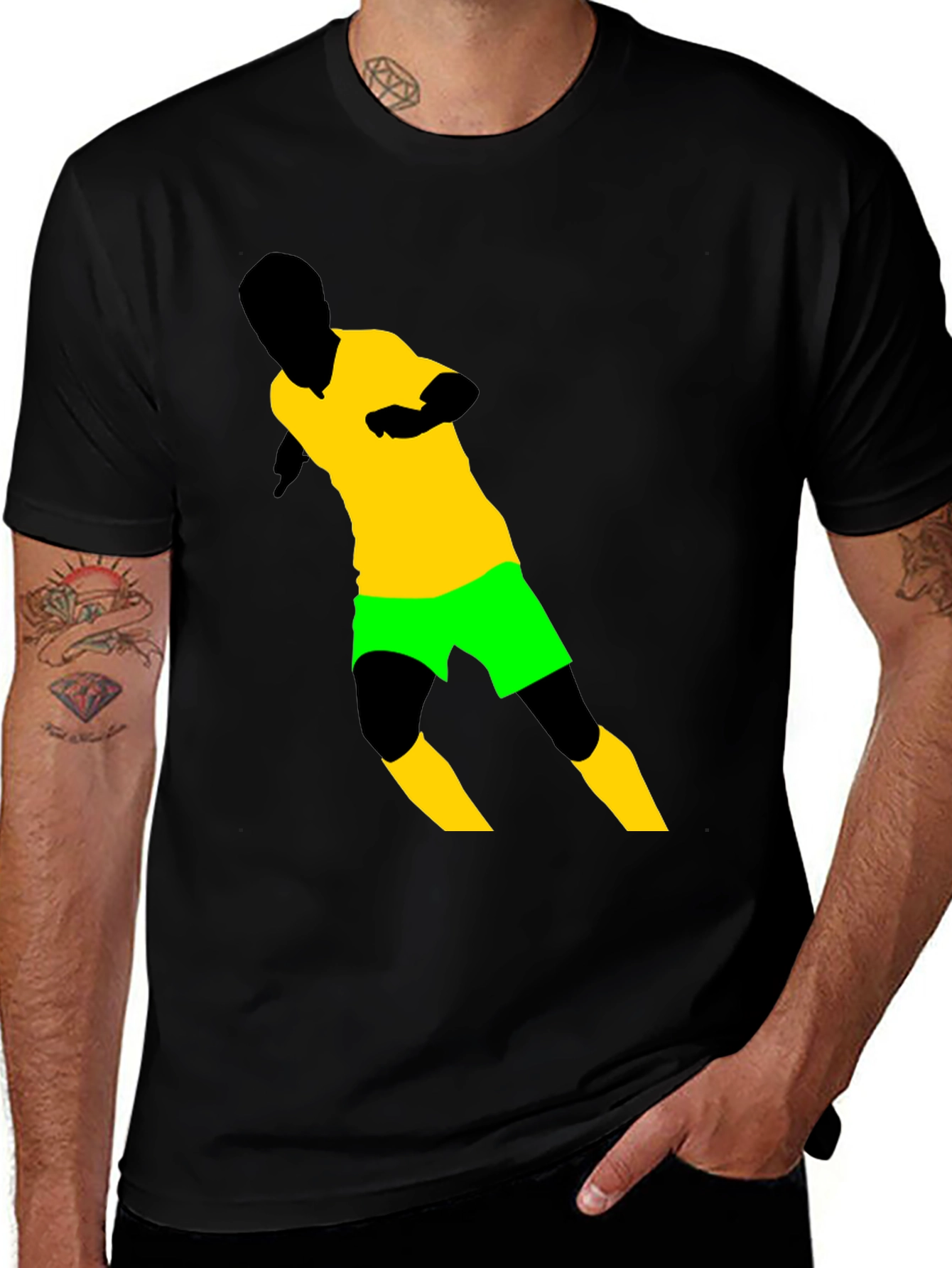 Soccer Player Graphic Tee - Black