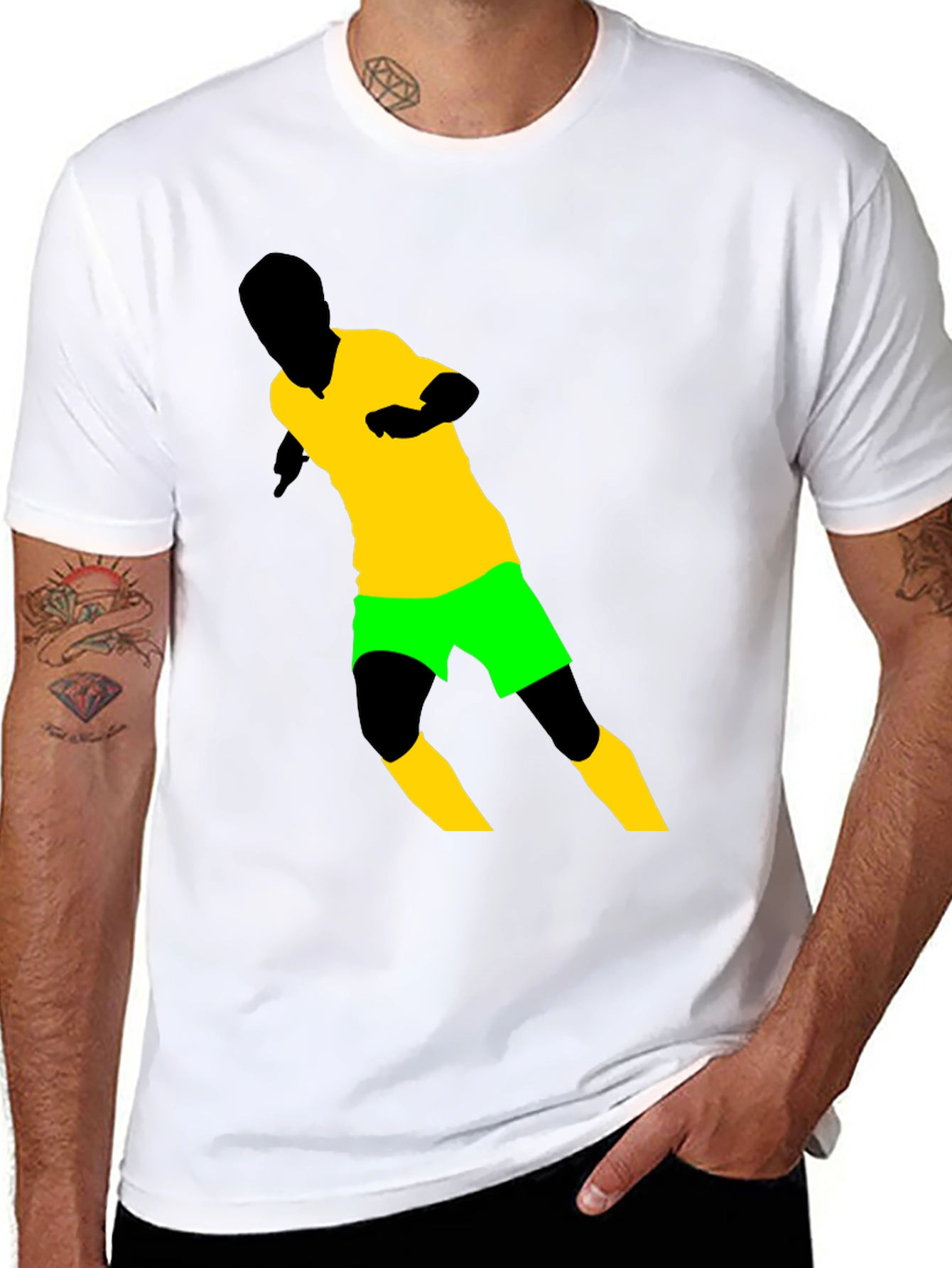 Soccer Player Graphic Tee - Black