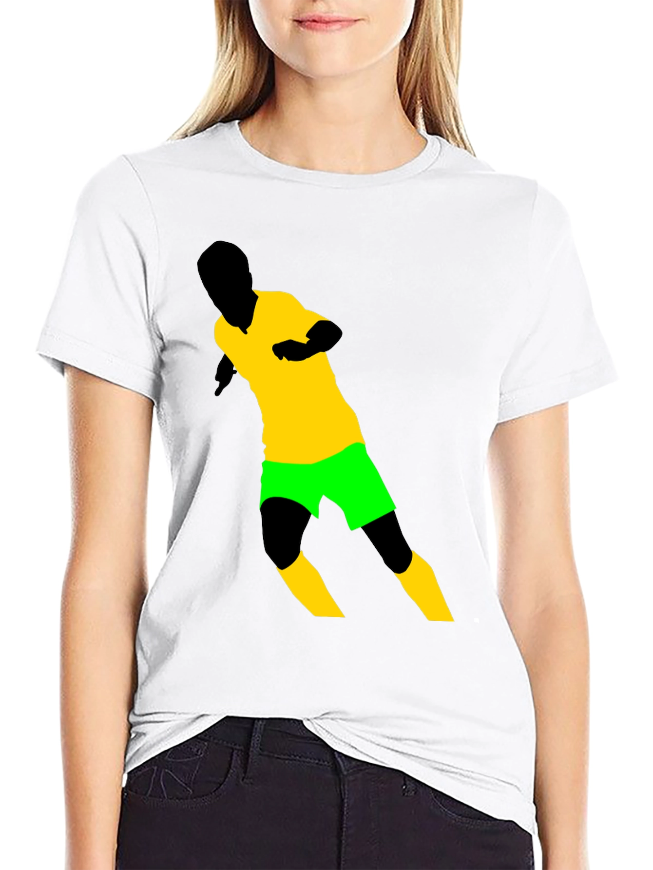 Soccer Player Graphic Tee - Black
