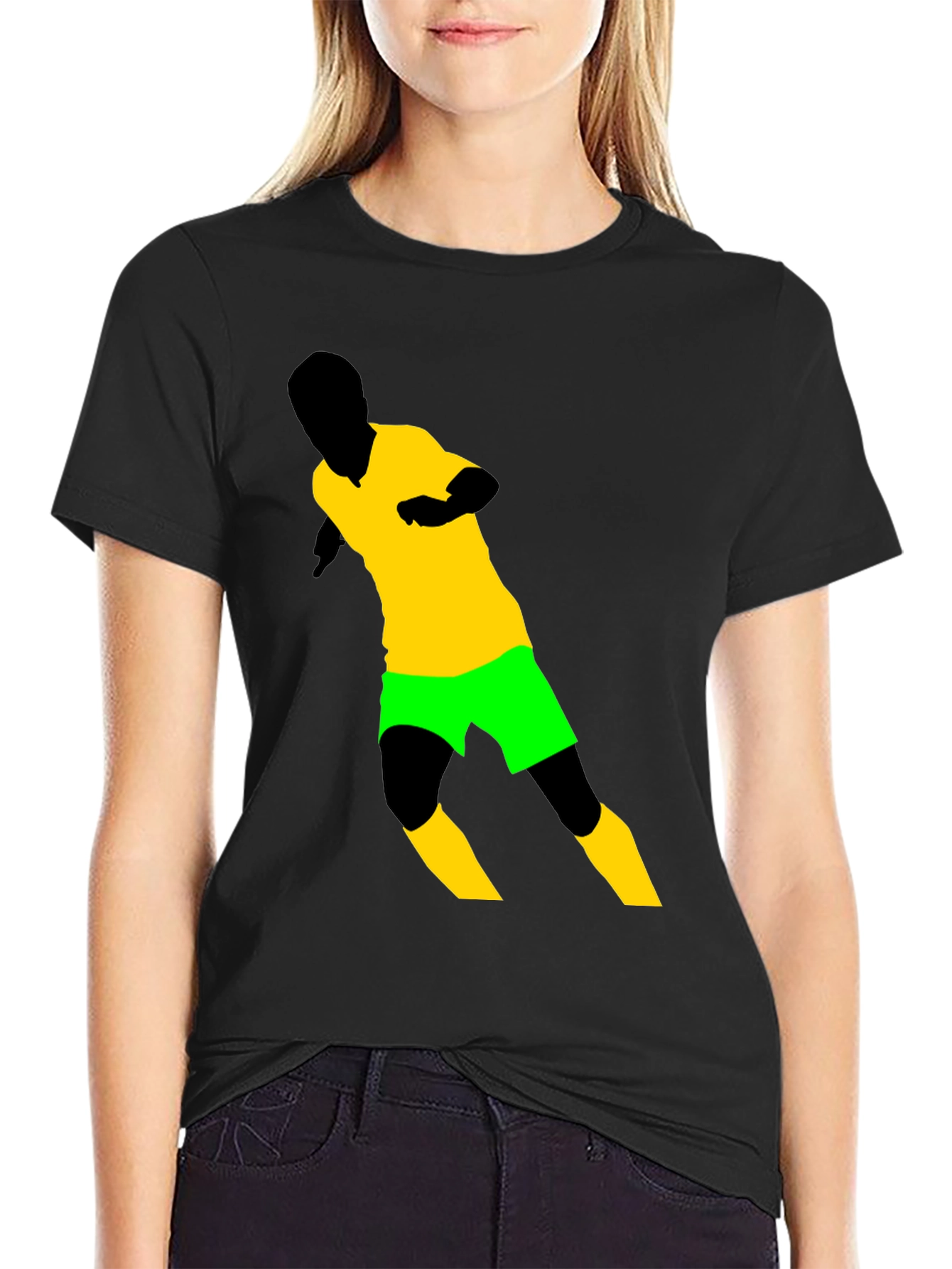 Soccer Player Graphic Tee - Black