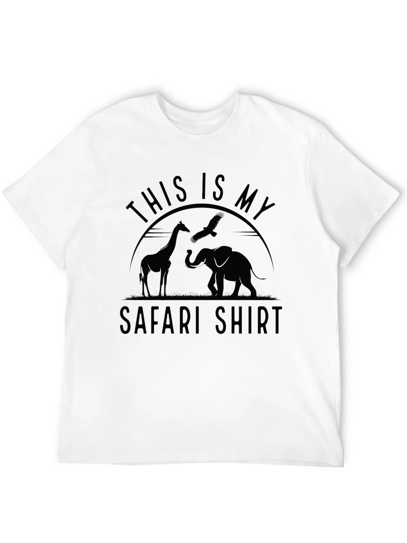 Safari Shirt - Giraffe Elephant and Eagle Design