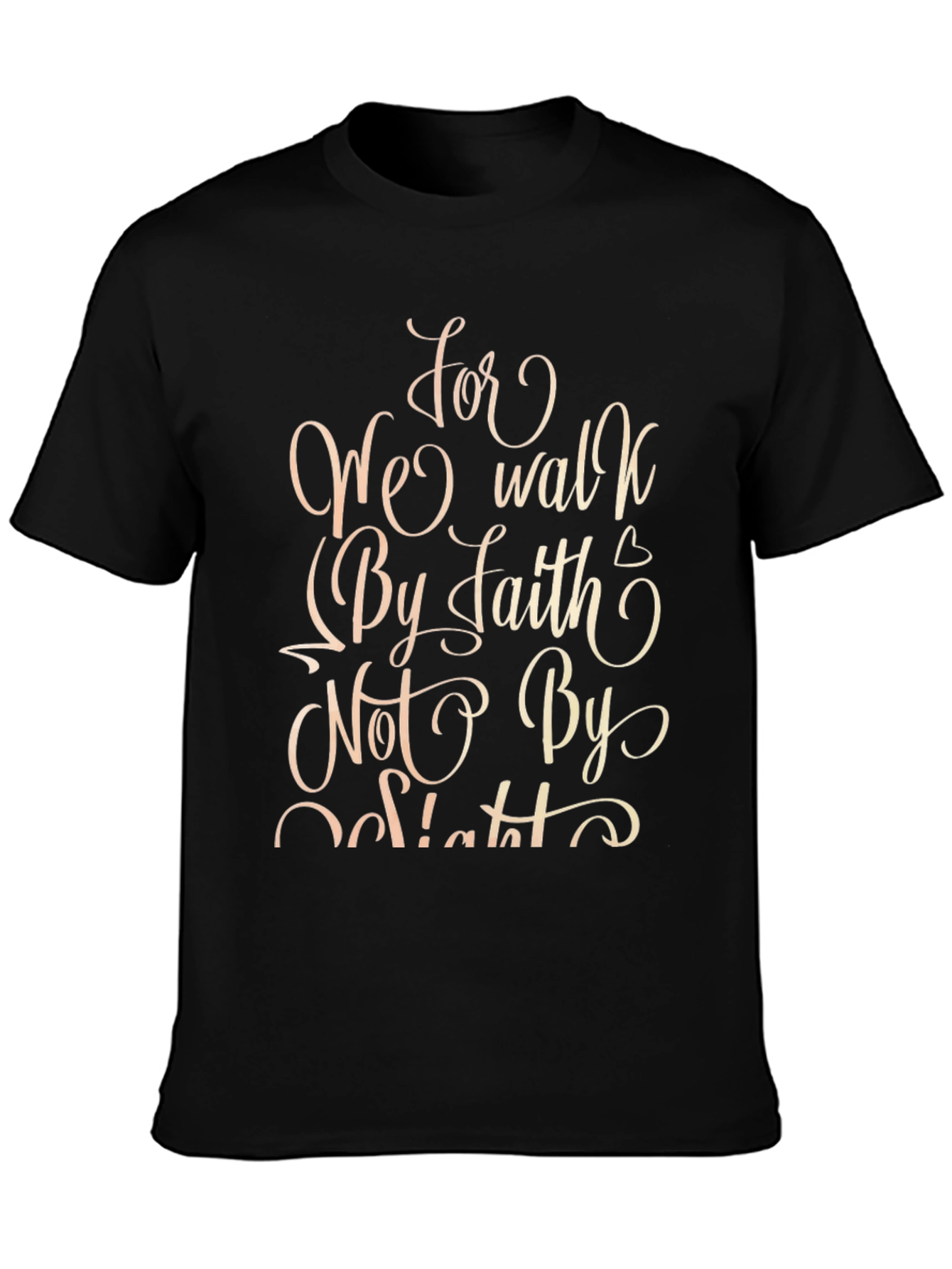 Faith Graphic Tee - Inspirational Message Black Cotton Shirt