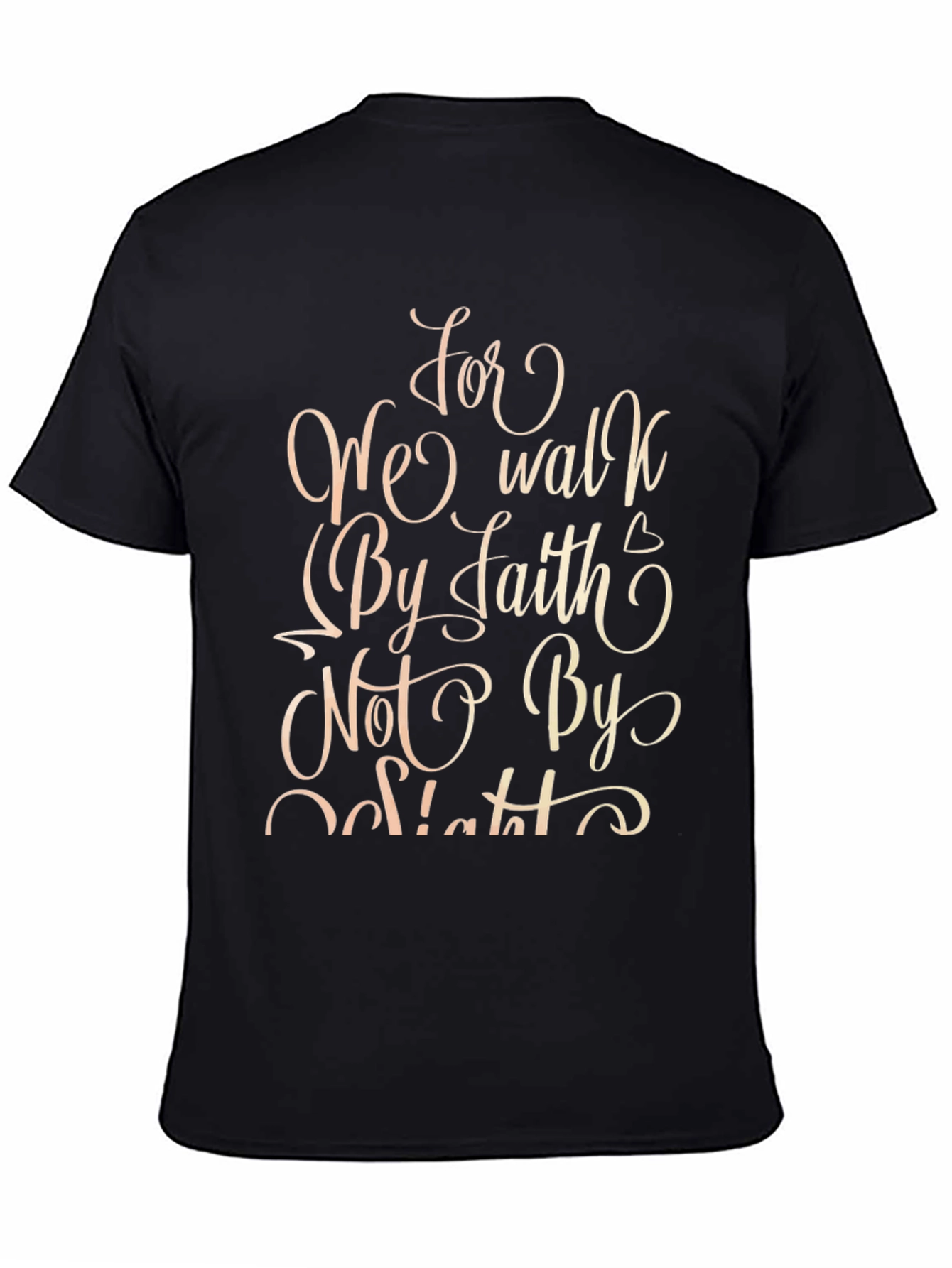 Faith Graphic Tee - Inspirational Message Black Cotton Shirt