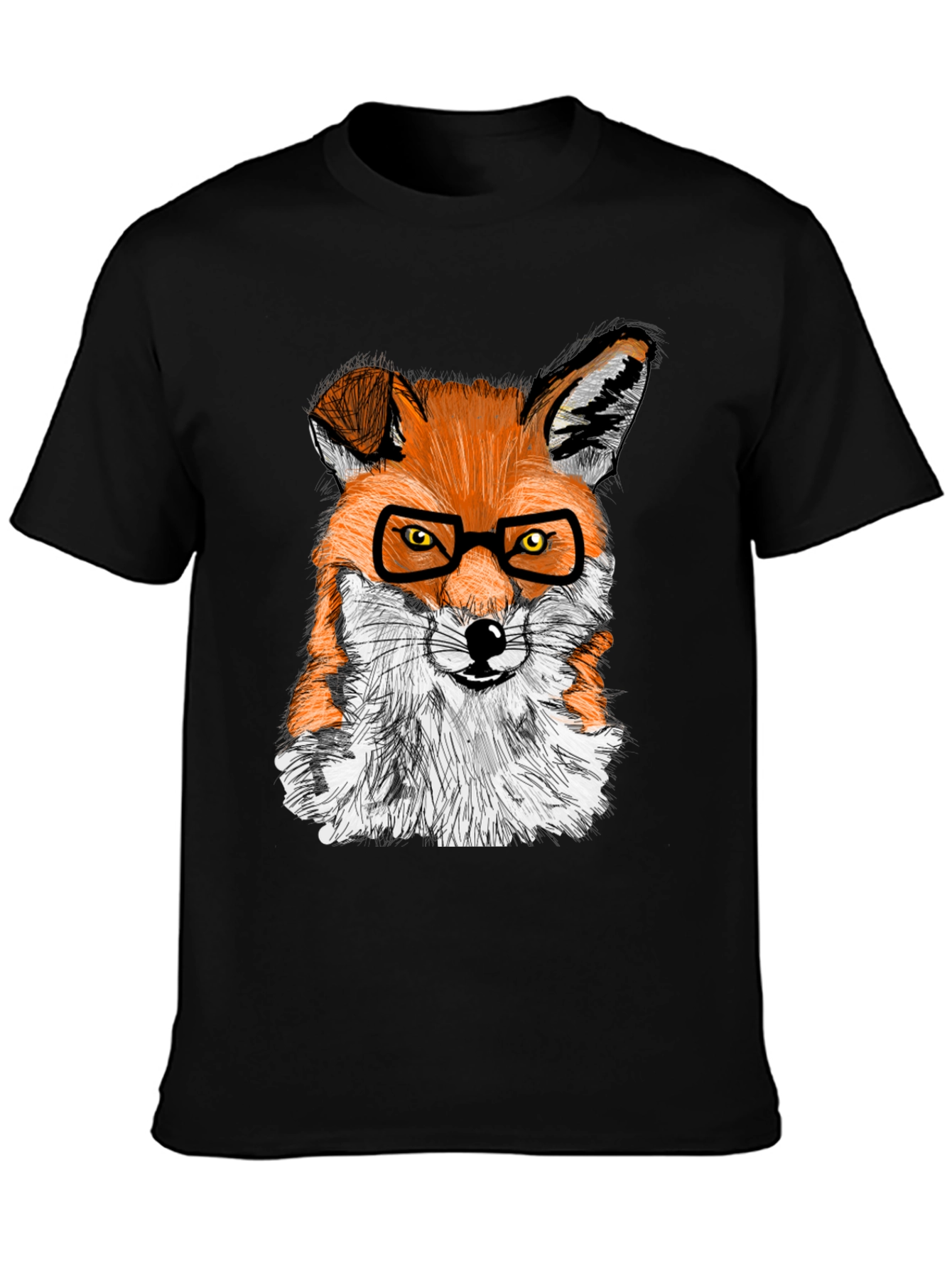 Fox with Glasses Graphic Tee - Cool Animal Shirt