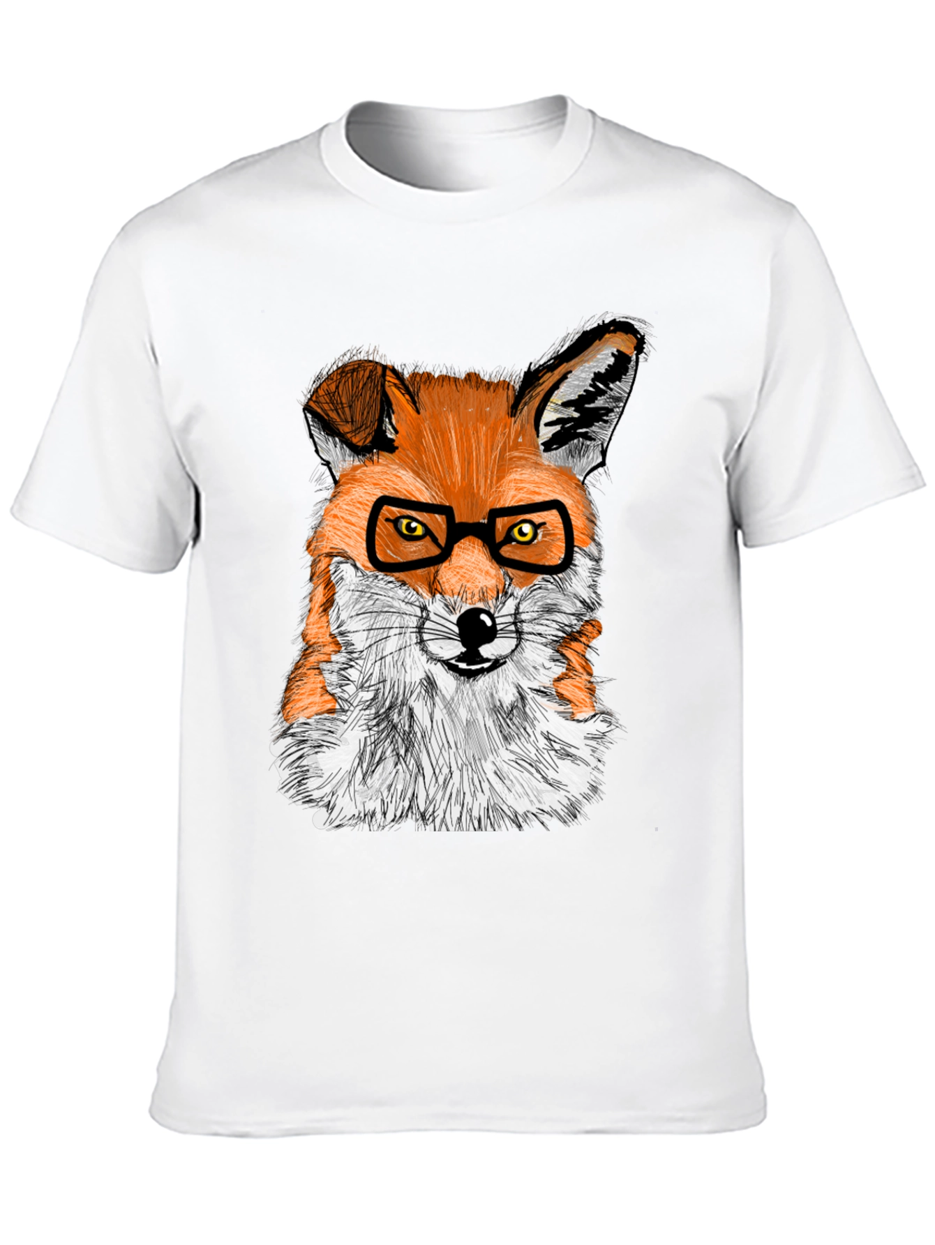 Fox with Glasses Graphic Tee - Cool Animal Shirt