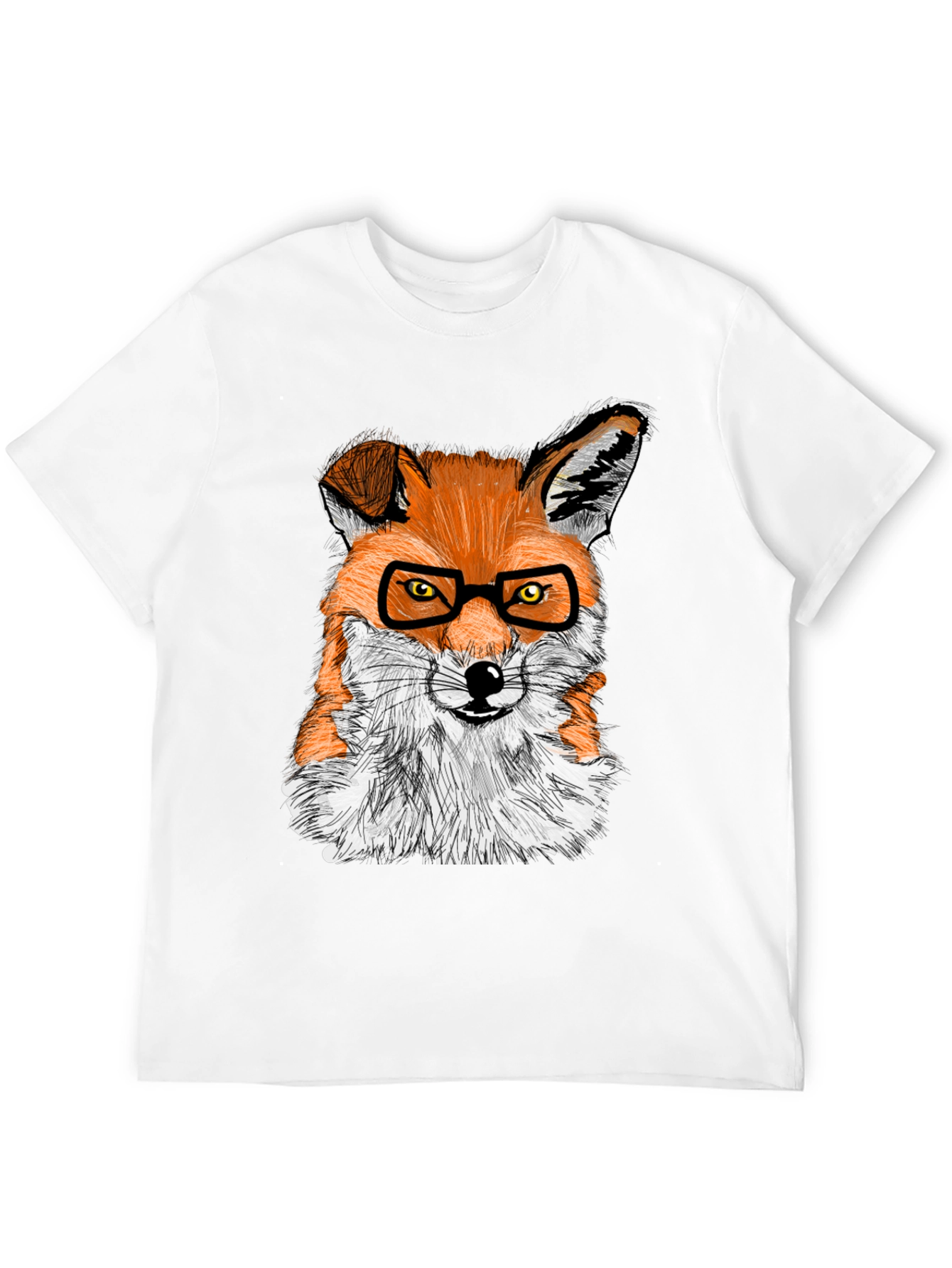 Fox with Glasses Graphic Tee - Cool Animal Shirt