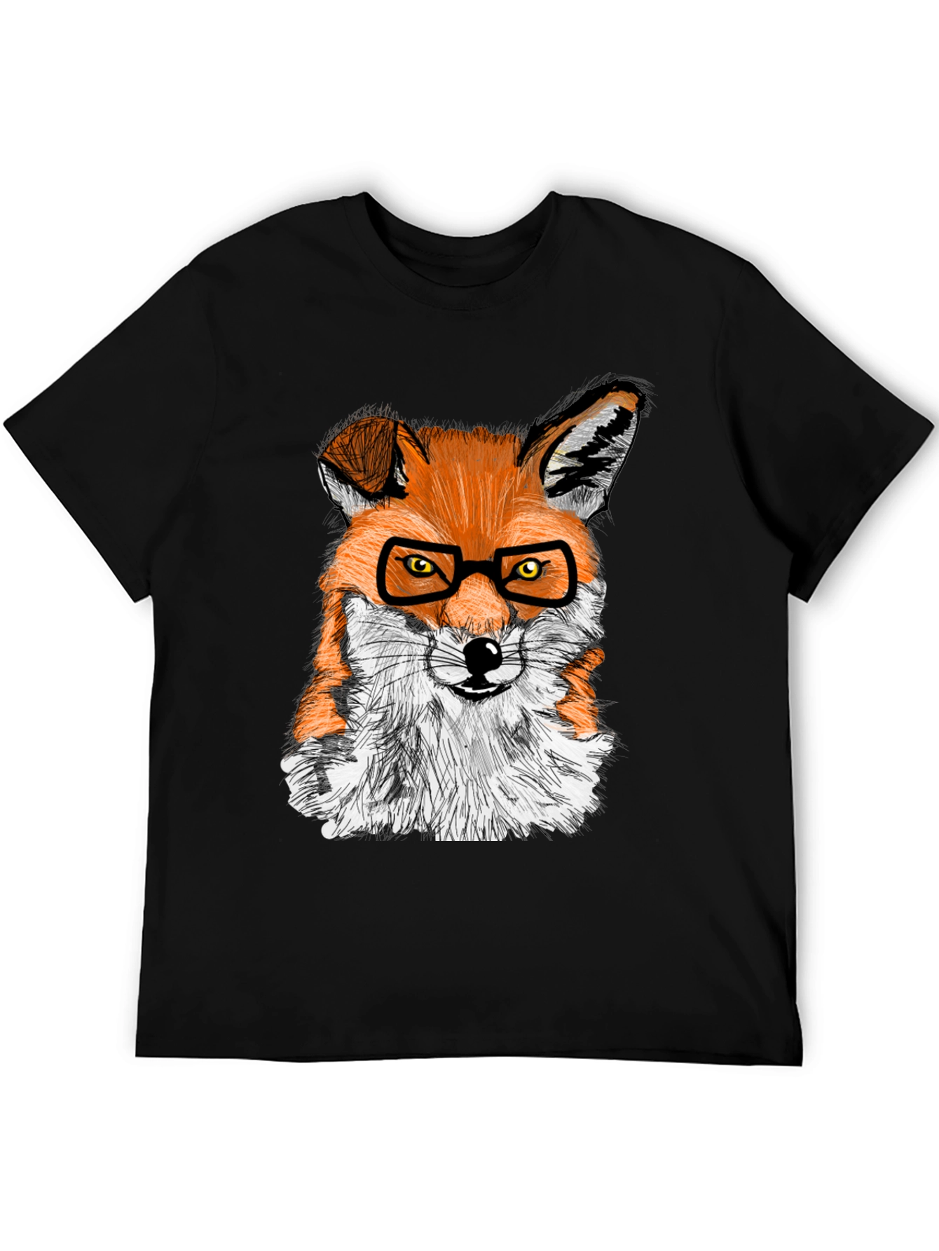 Fox with Glasses Graphic Tee - Cool Animal Shirt