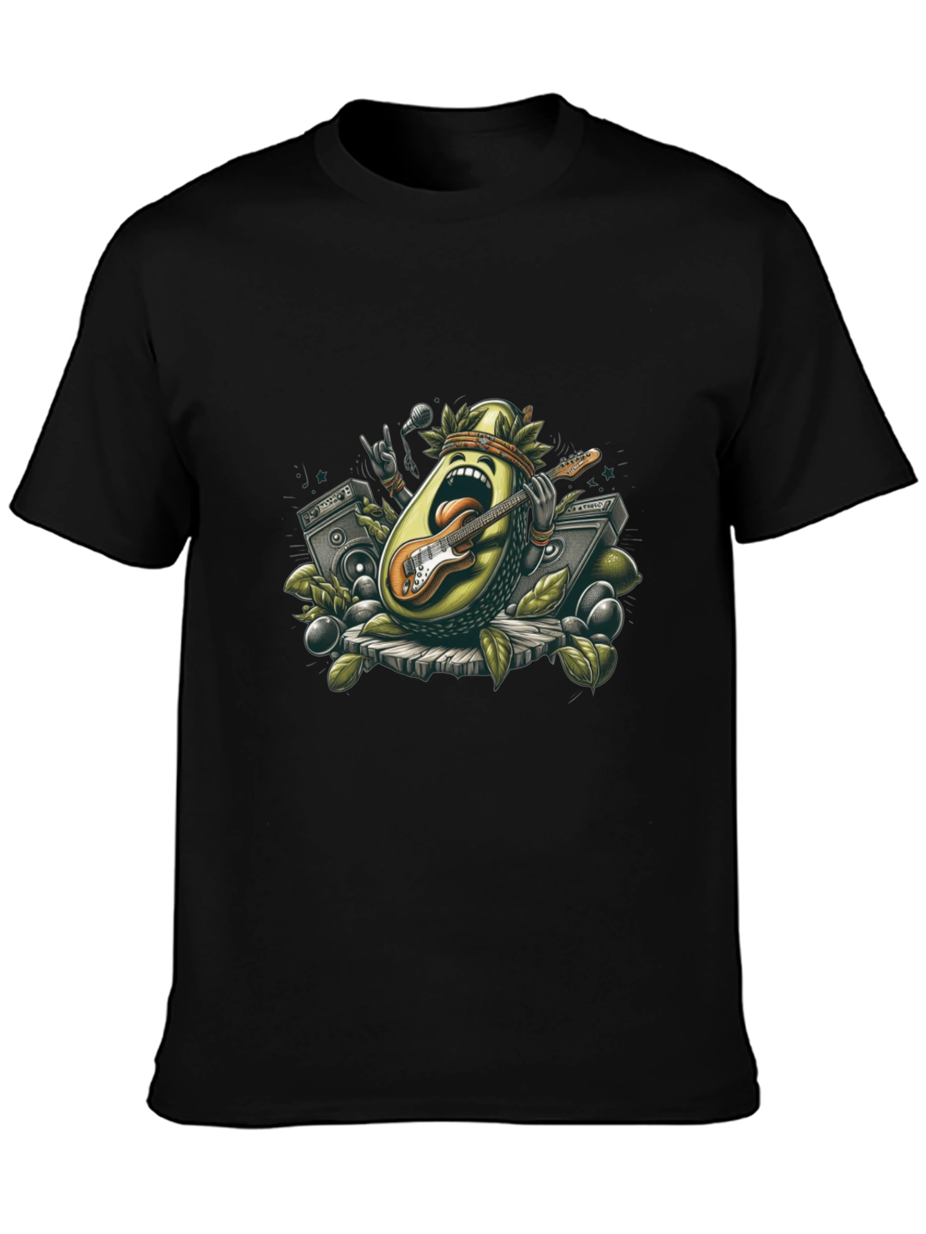 Avocado Rock Star Black T-Shirt