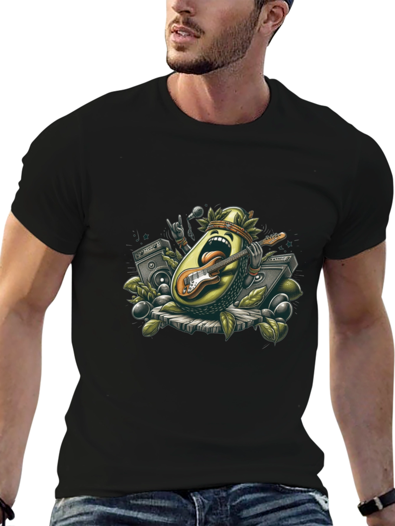 Avocado Rock Star Black T-Shirt
