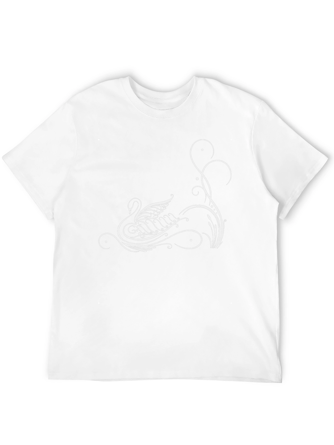 Elegant Swan Graphic Black T-Shirt