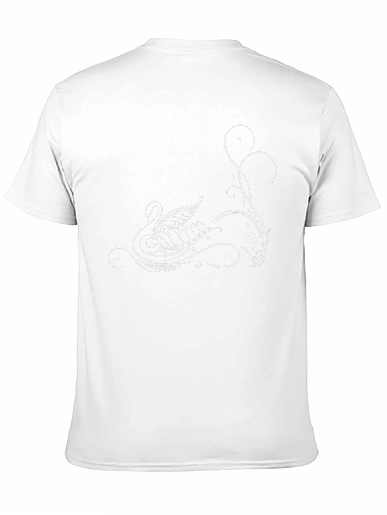 Elegant Swan Graphic Black T-Shirt