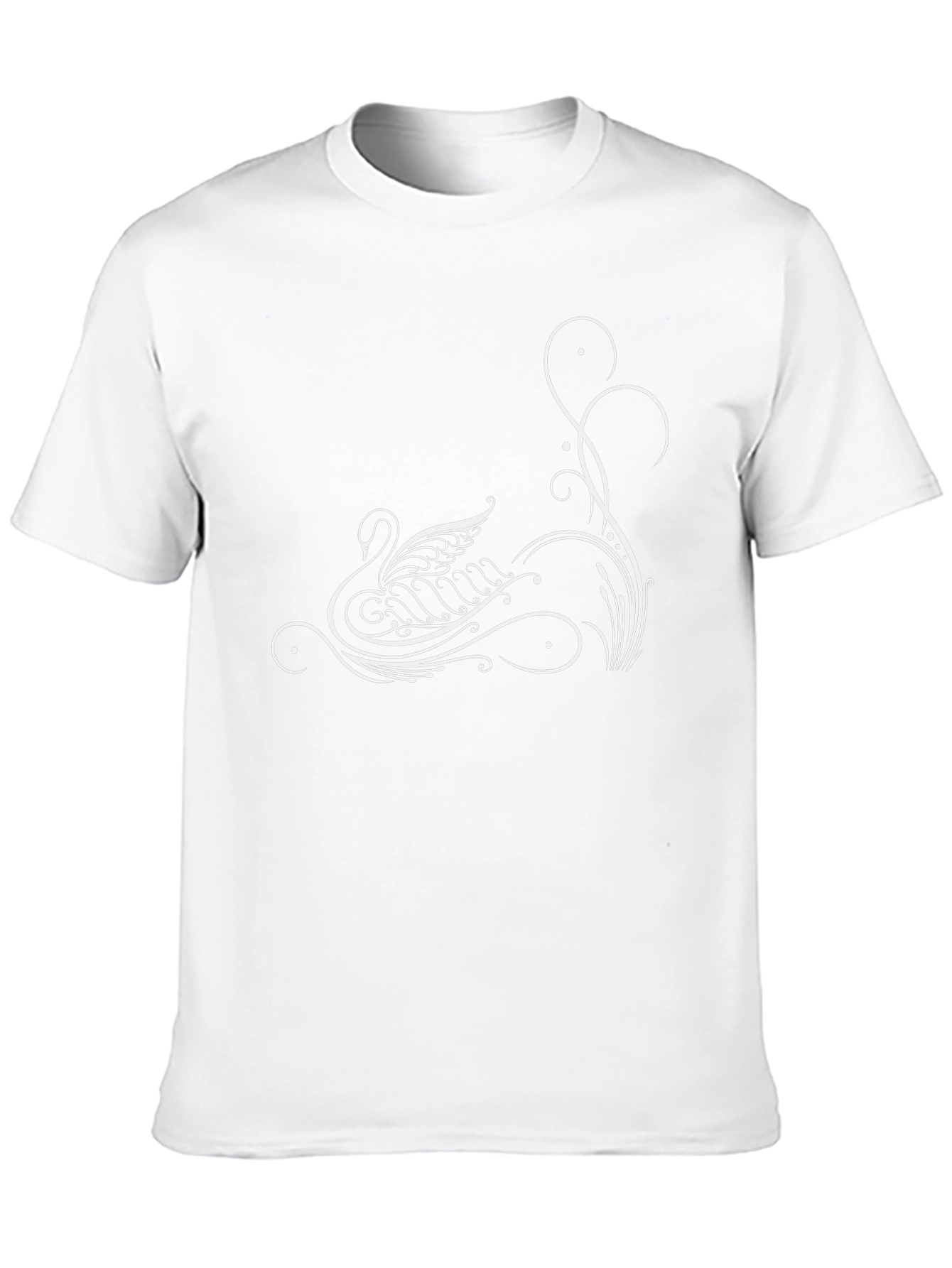 Elegant Swan Graphic Black T-Shirt