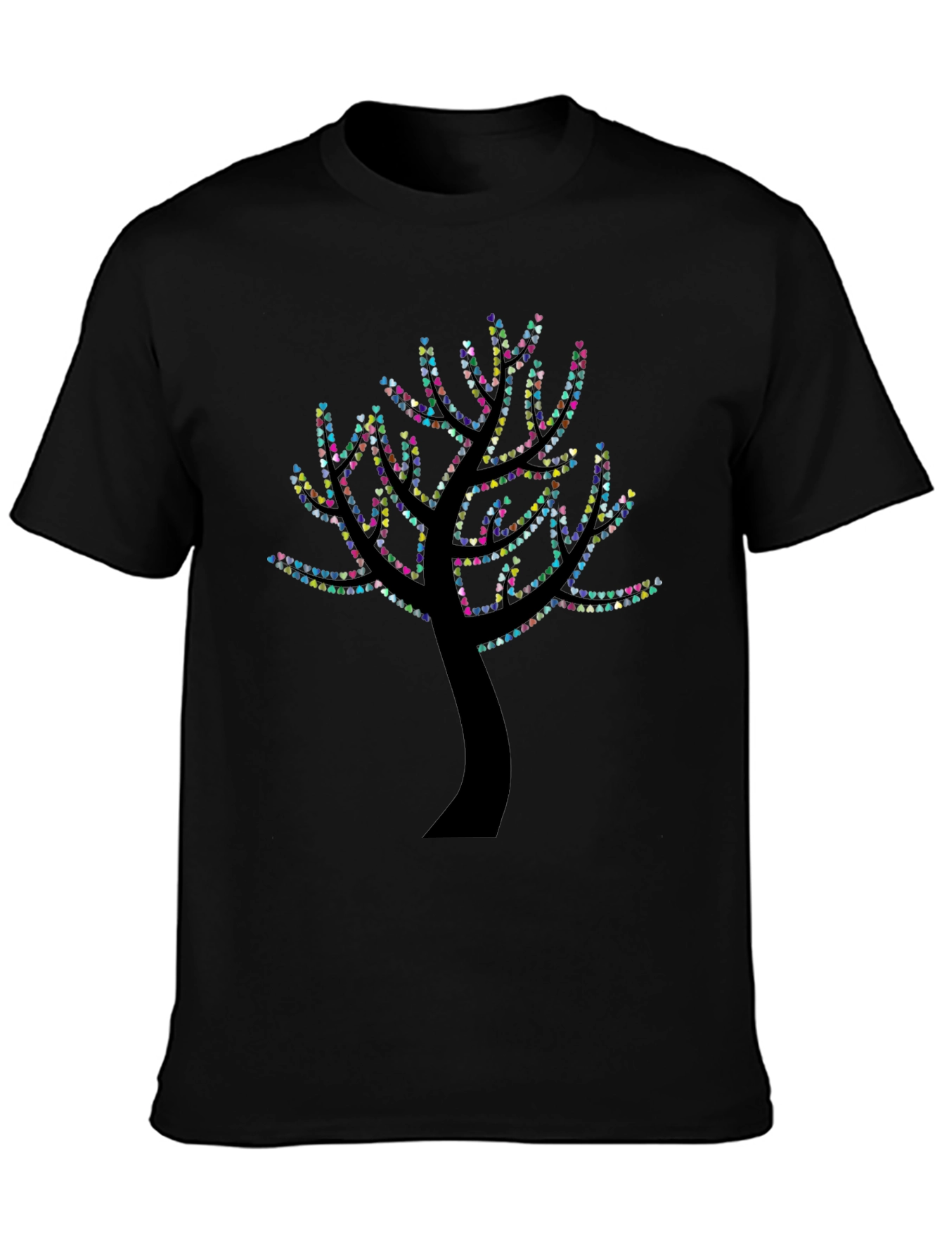 Heart Tree Graphic Black T-Shirt