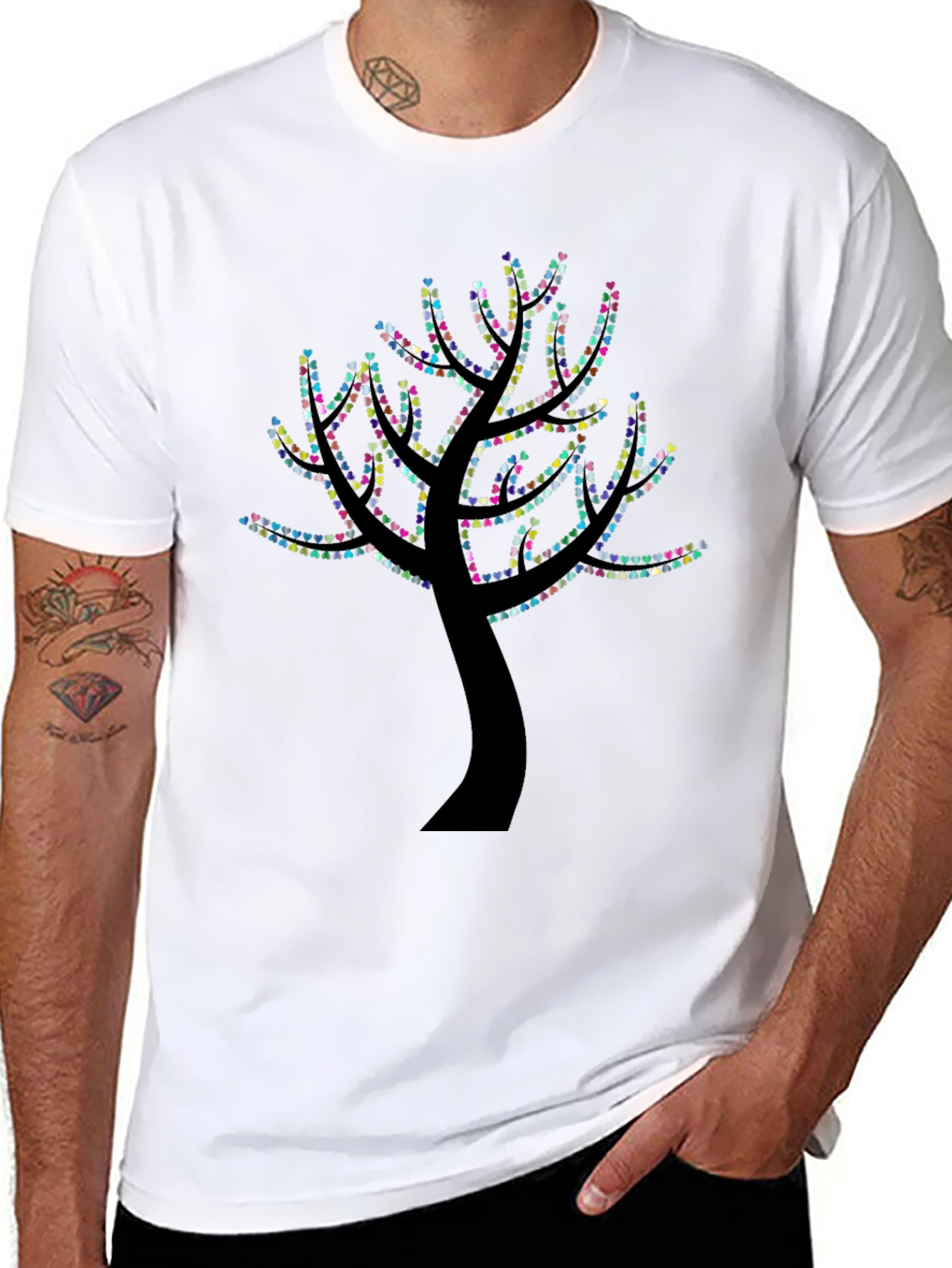 Heart Tree Graphic Black T-Shirt