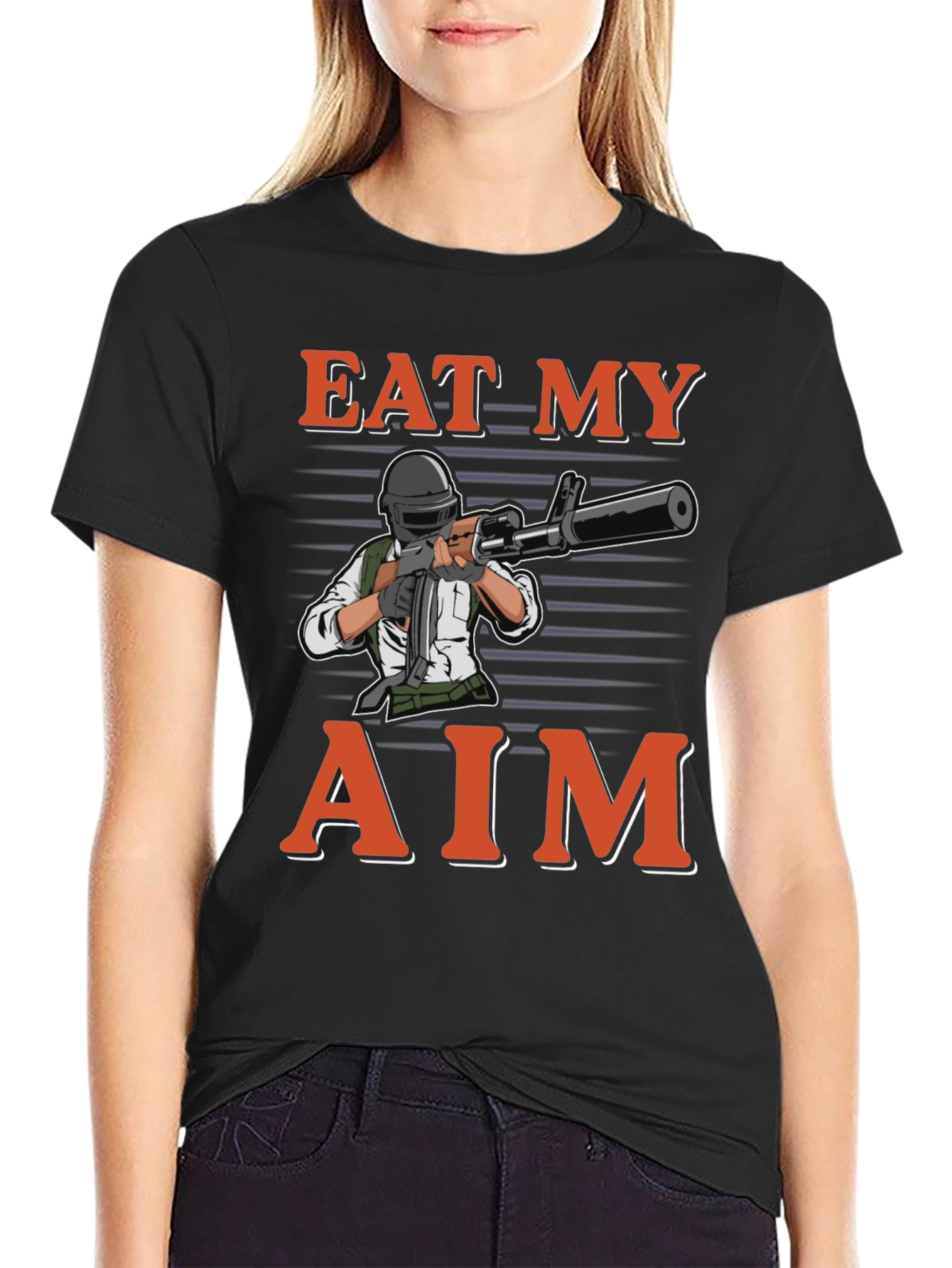 Eat My Aim Gaming T-Shirt - Black Cotton Tee