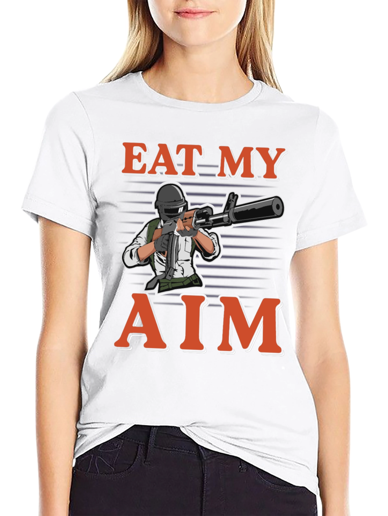 Eat My Aim Gaming T-Shirt - Black Cotton Tee