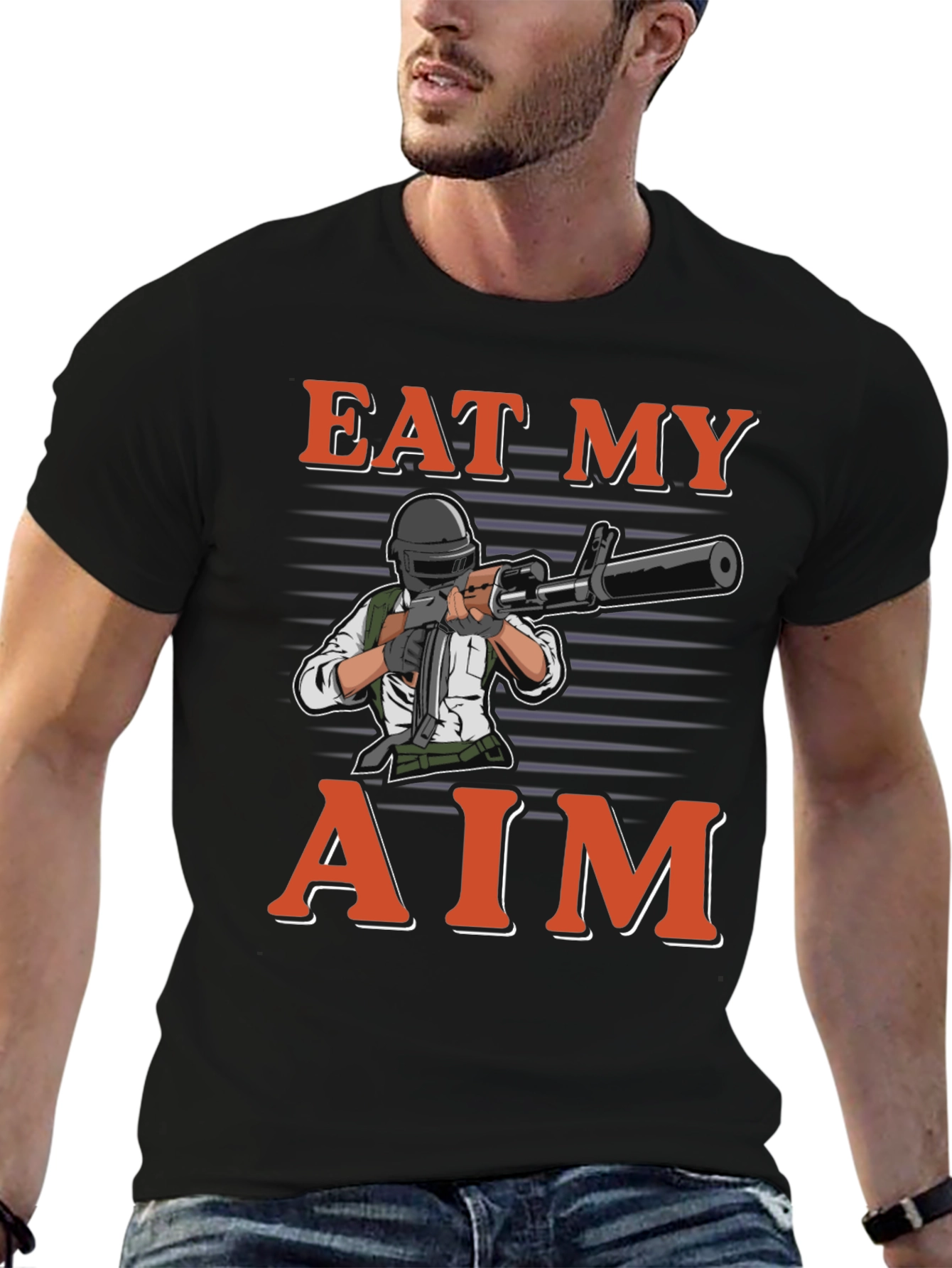 Eat My Aim Gaming T-Shirt - Black Cotton Tee