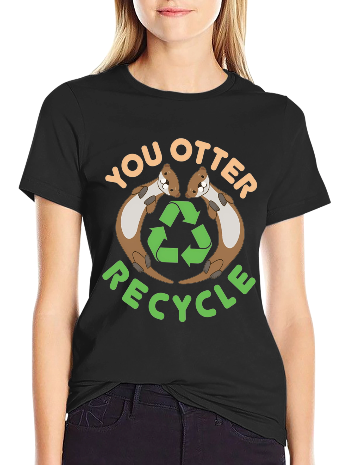You Otter Recycle Black T-Shirt