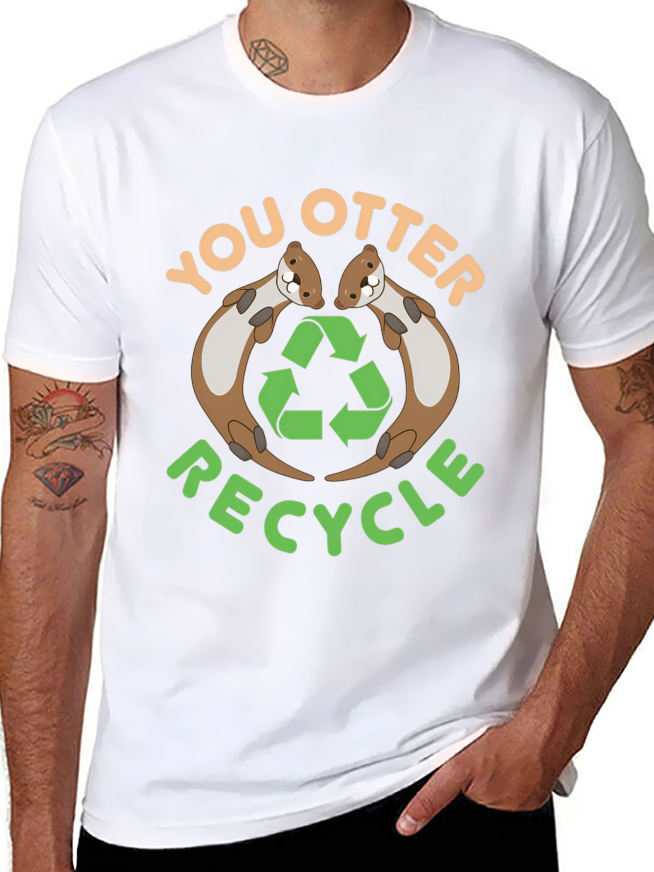 You Otter Recycle Black T-Shirt