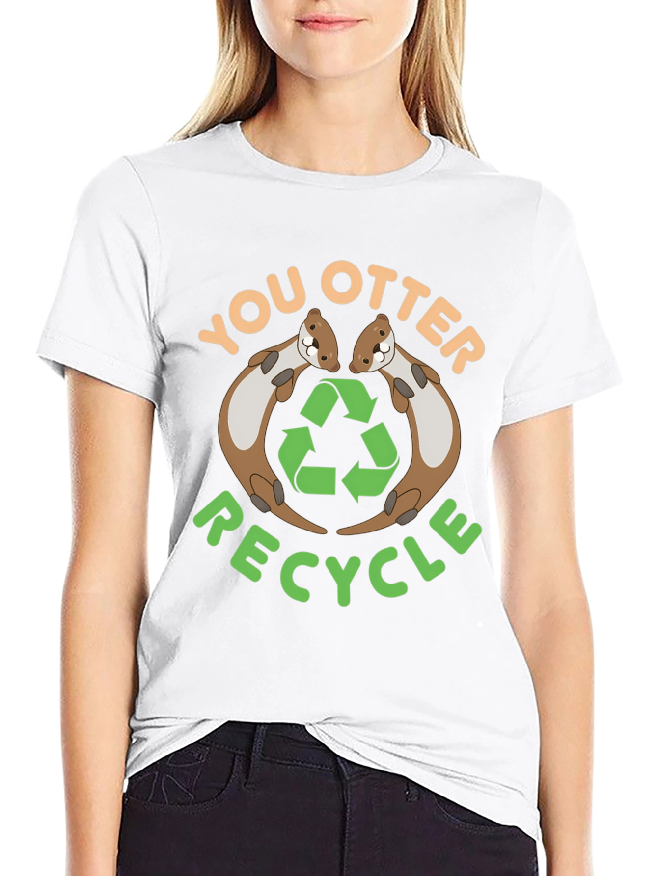 You Otter Recycle Black T-Shirt