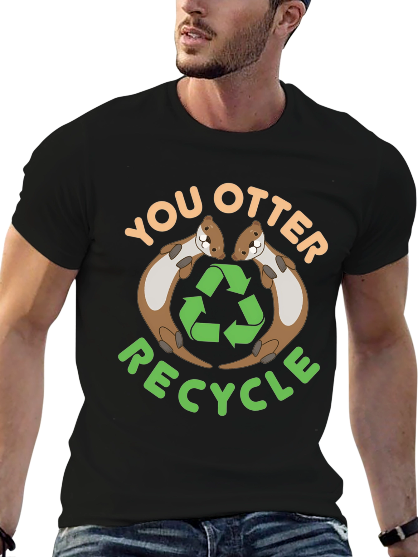 You Otter Recycle Black T-Shirt