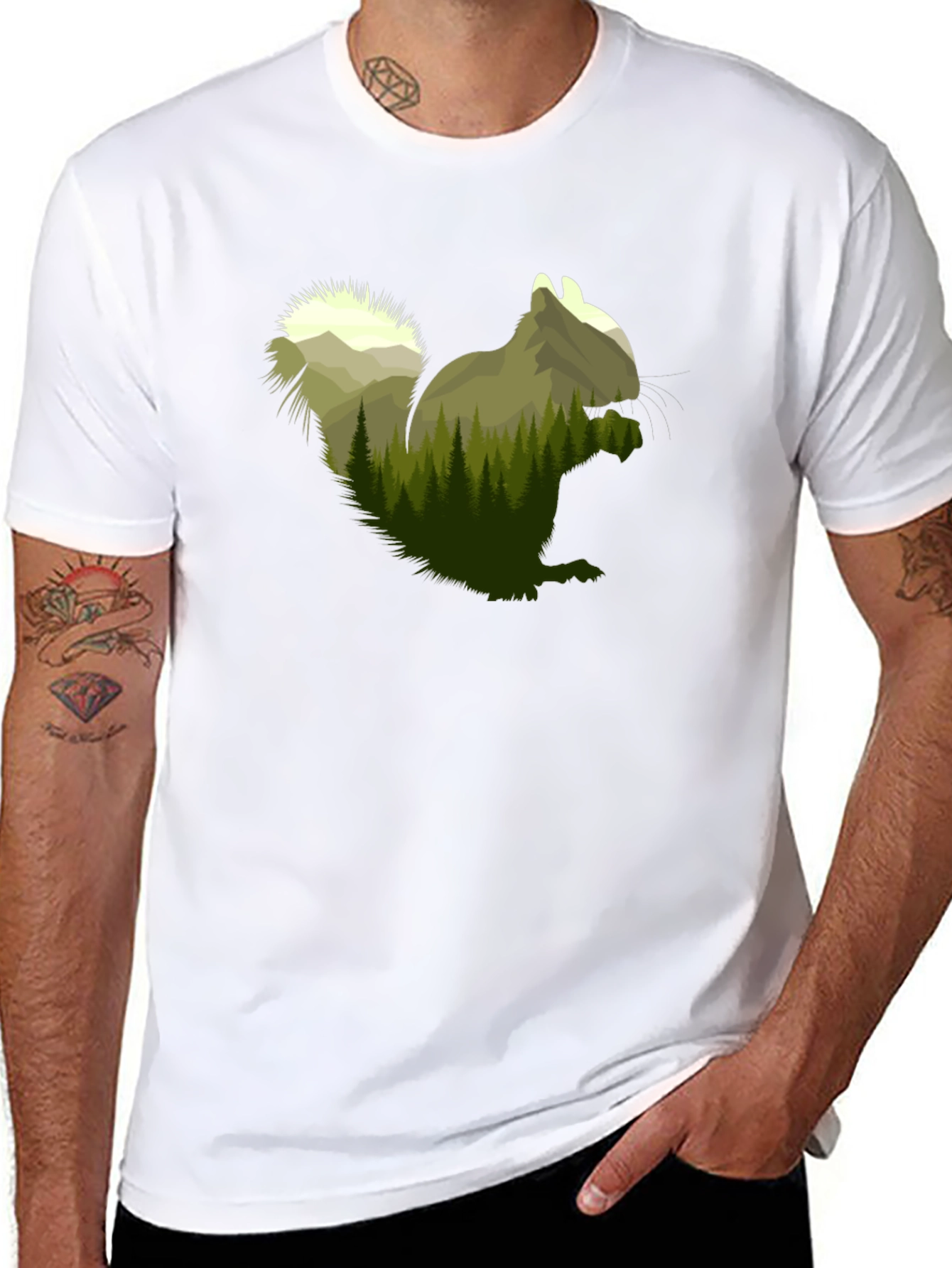 Squirrel Forest Graphic Tee - Nature Lovers Apparel