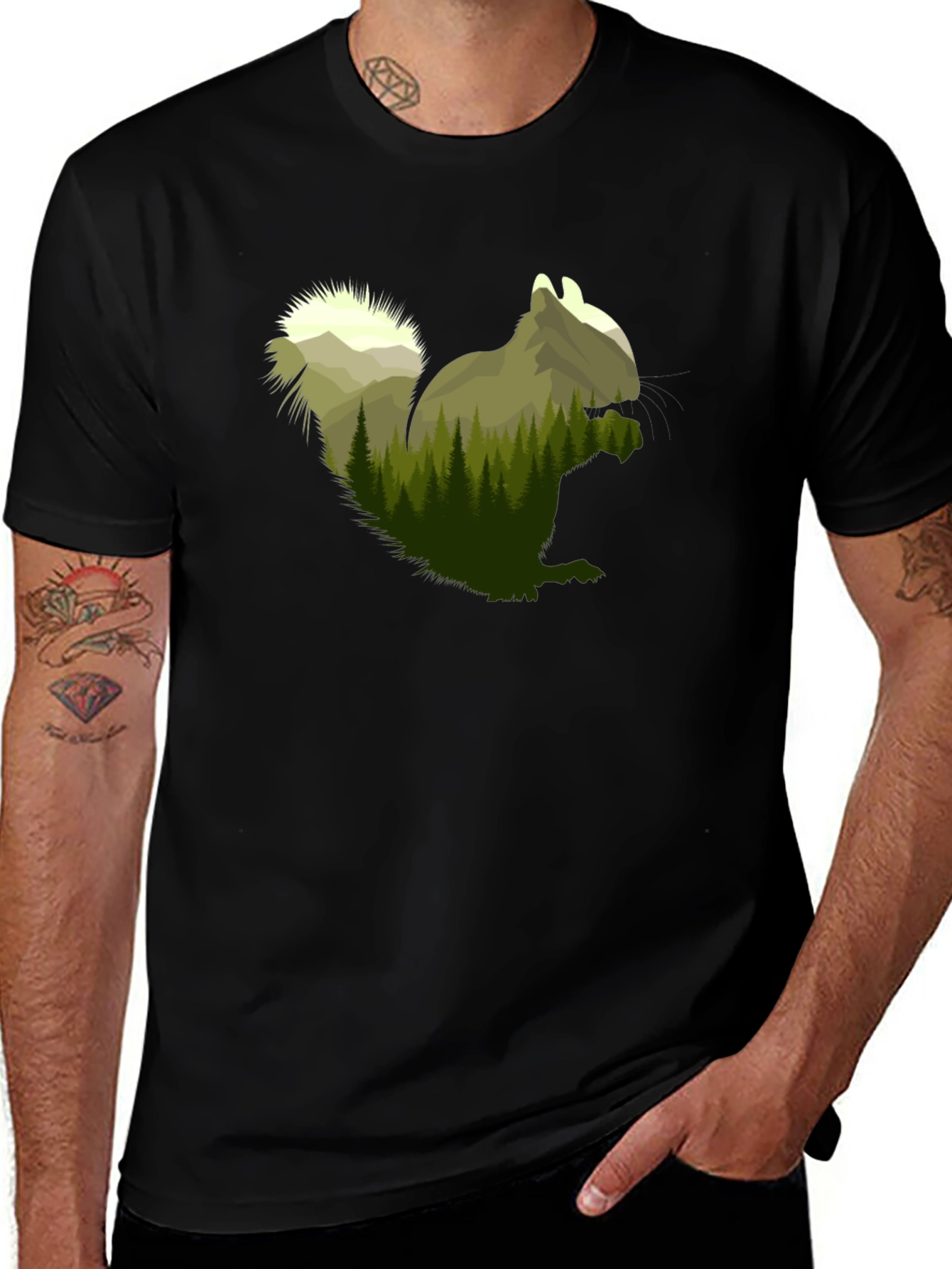 Squirrel Forest Graphic Tee - Nature Lovers Apparel