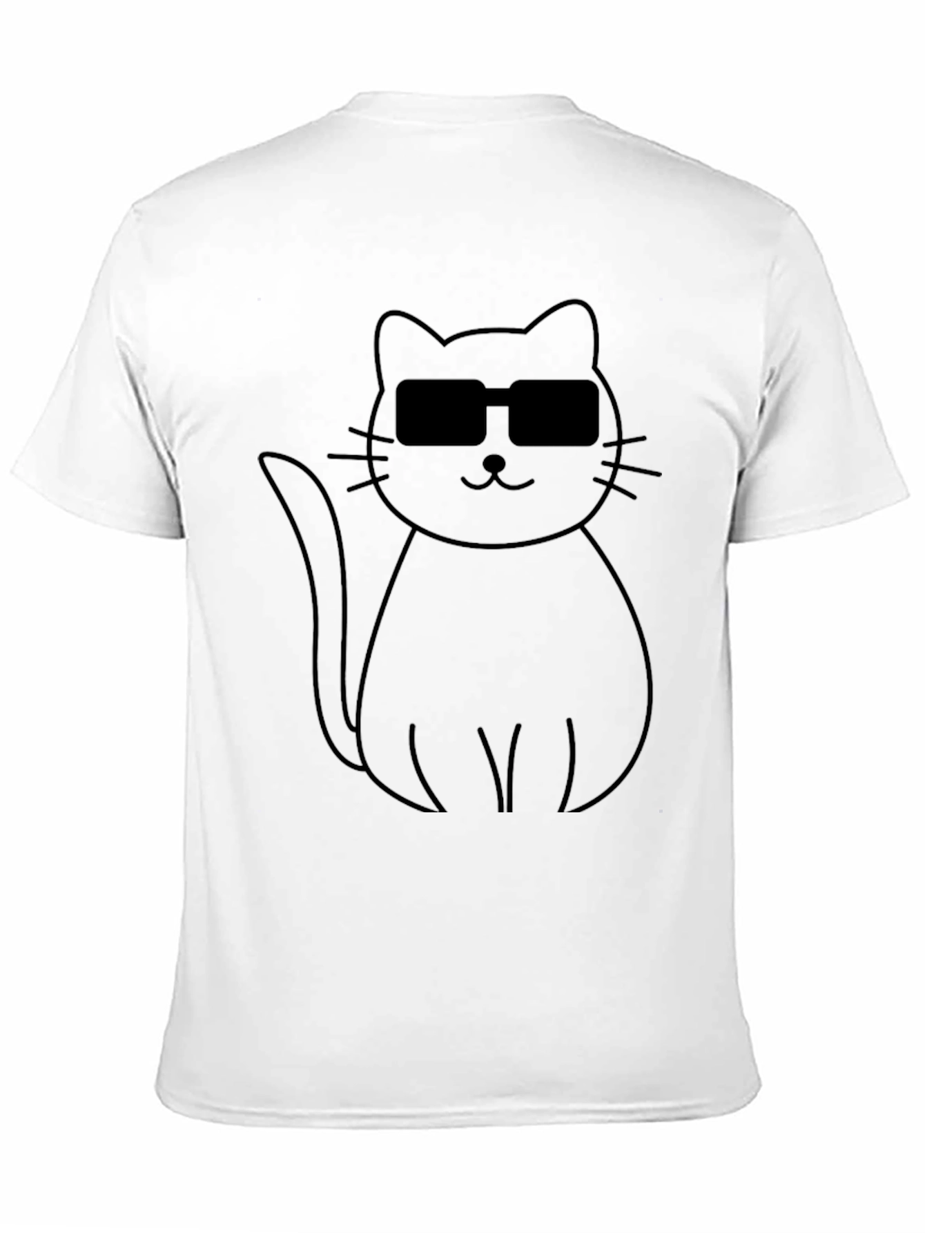 Cool Cat Graphic Tee - Black Crewneck T-Shirt
