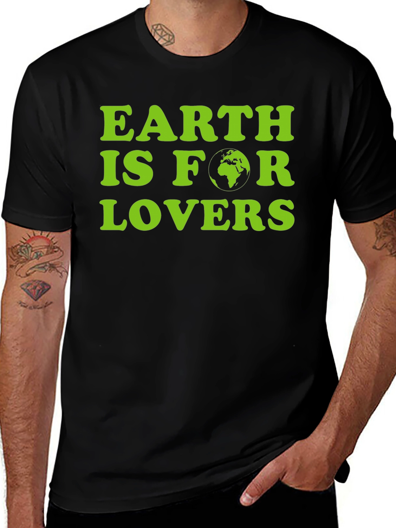 Earth Is For Lovers Graphic Tee - Black