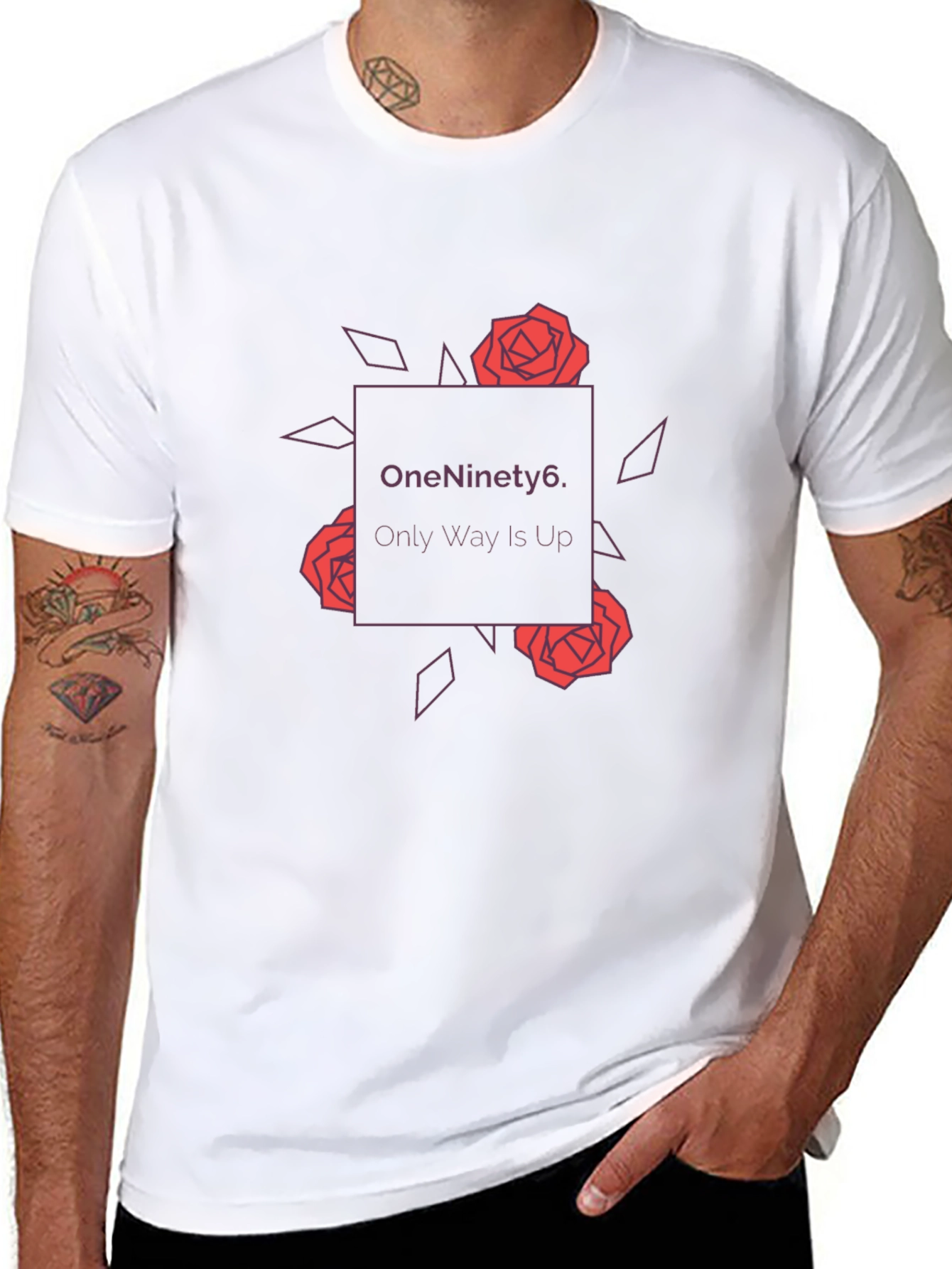 OneNinety6 Rose Graphic Tee - Black Cotton Blend