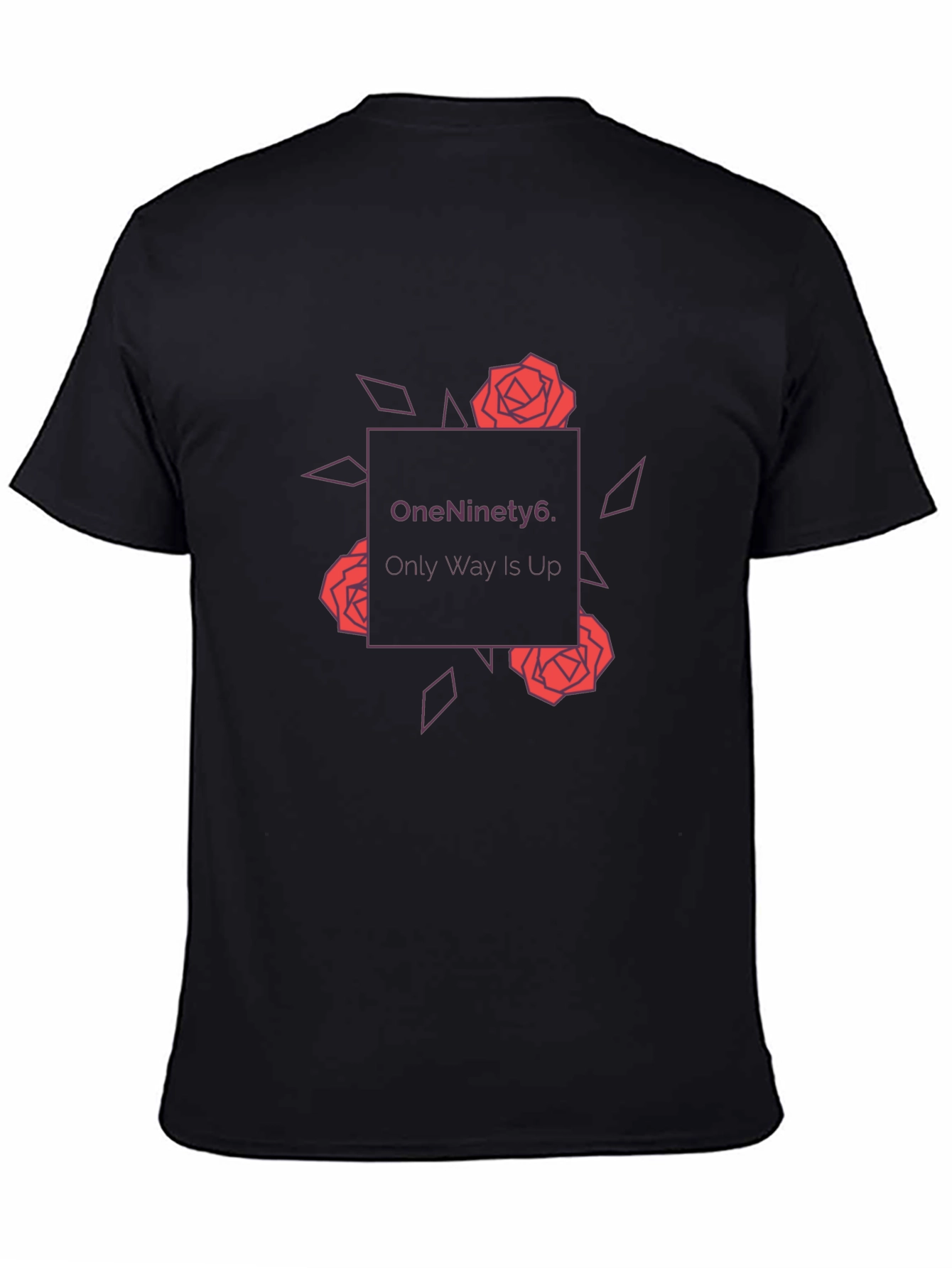 OneNinety6 Rose Graphic Tee - Black Cotton Blend