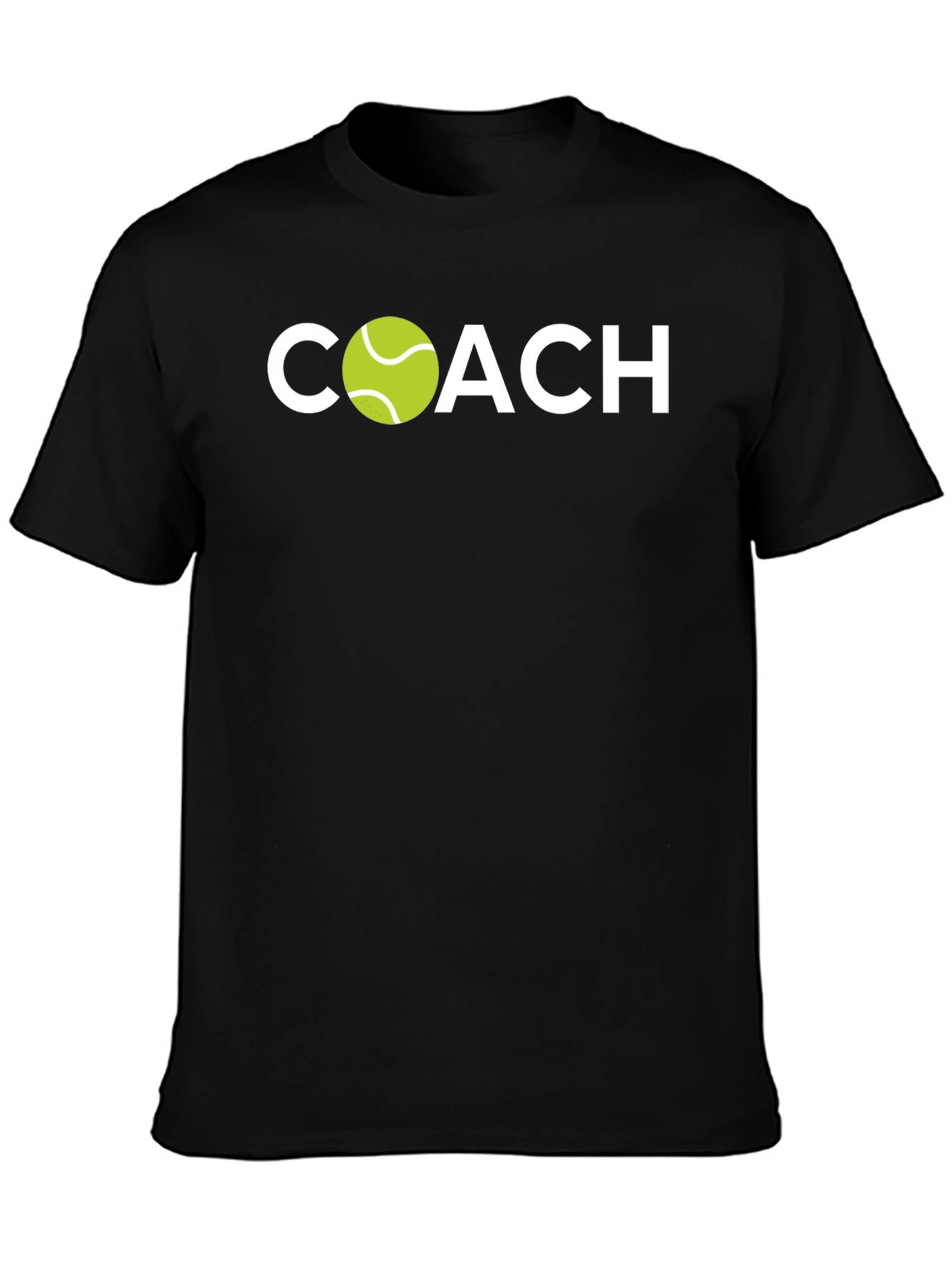 Tennis Coach Graphic Tee - Black Cotton T-Shirt