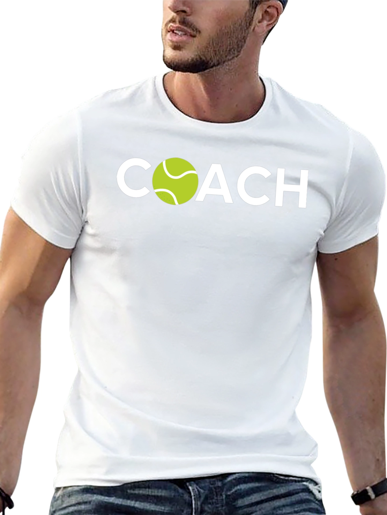 Tennis Coach Graphic Tee - Black Cotton T-Shirt