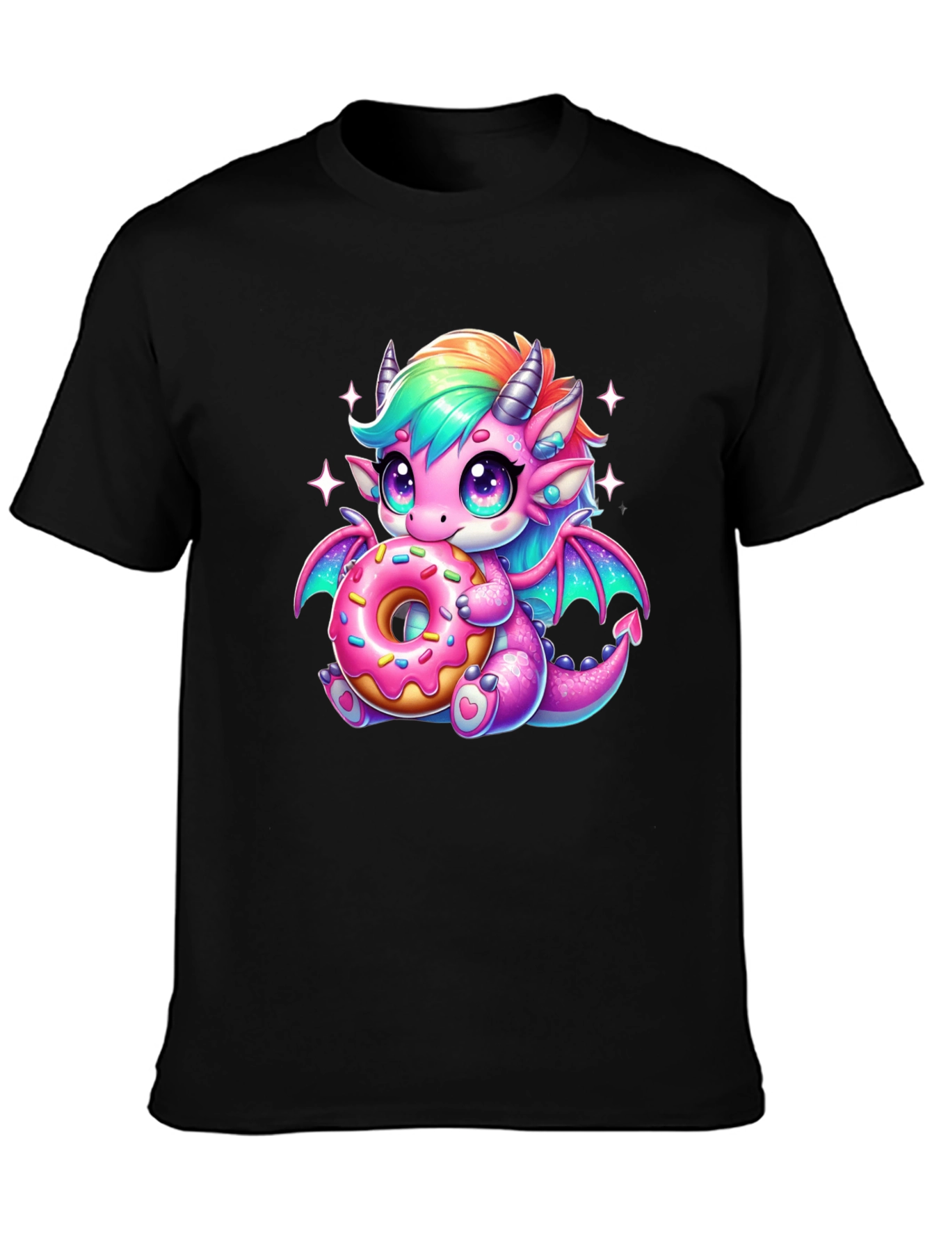 Cute Dragon Donut T-Shirt - Fun Kawaii Style
