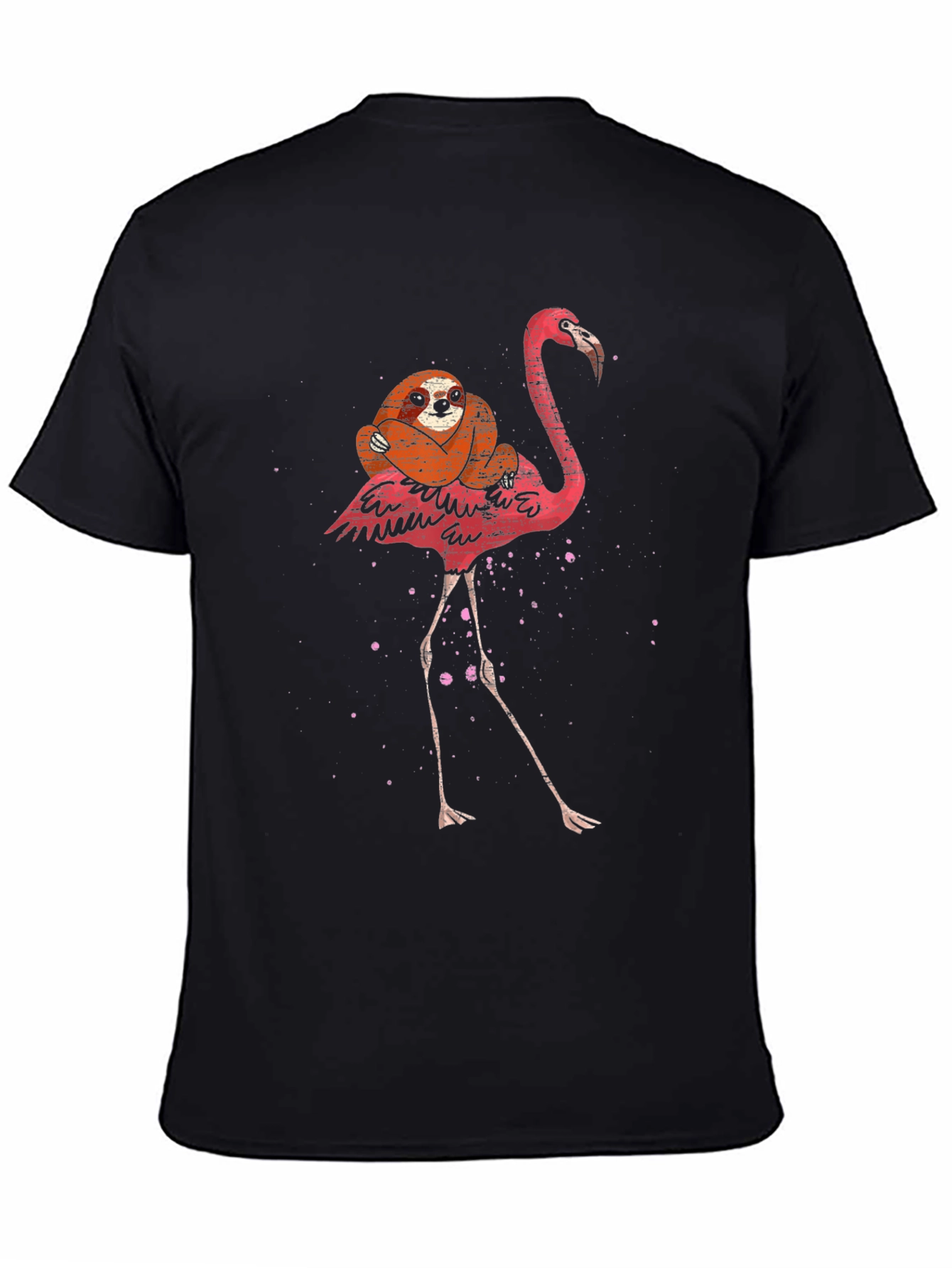 Sloth Riding Flamingo Graphic Tee