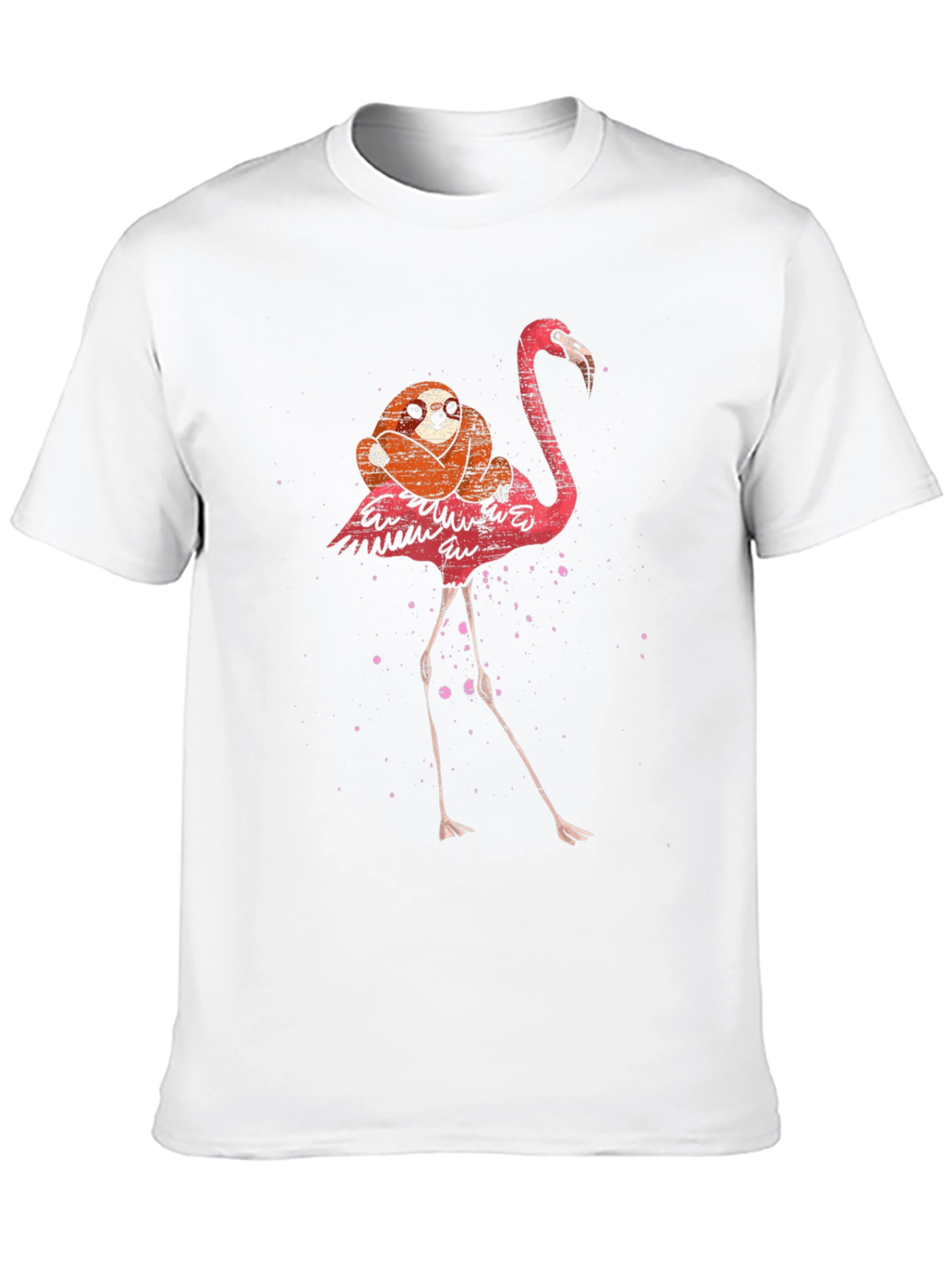 Sloth Riding Flamingo Graphic Tee