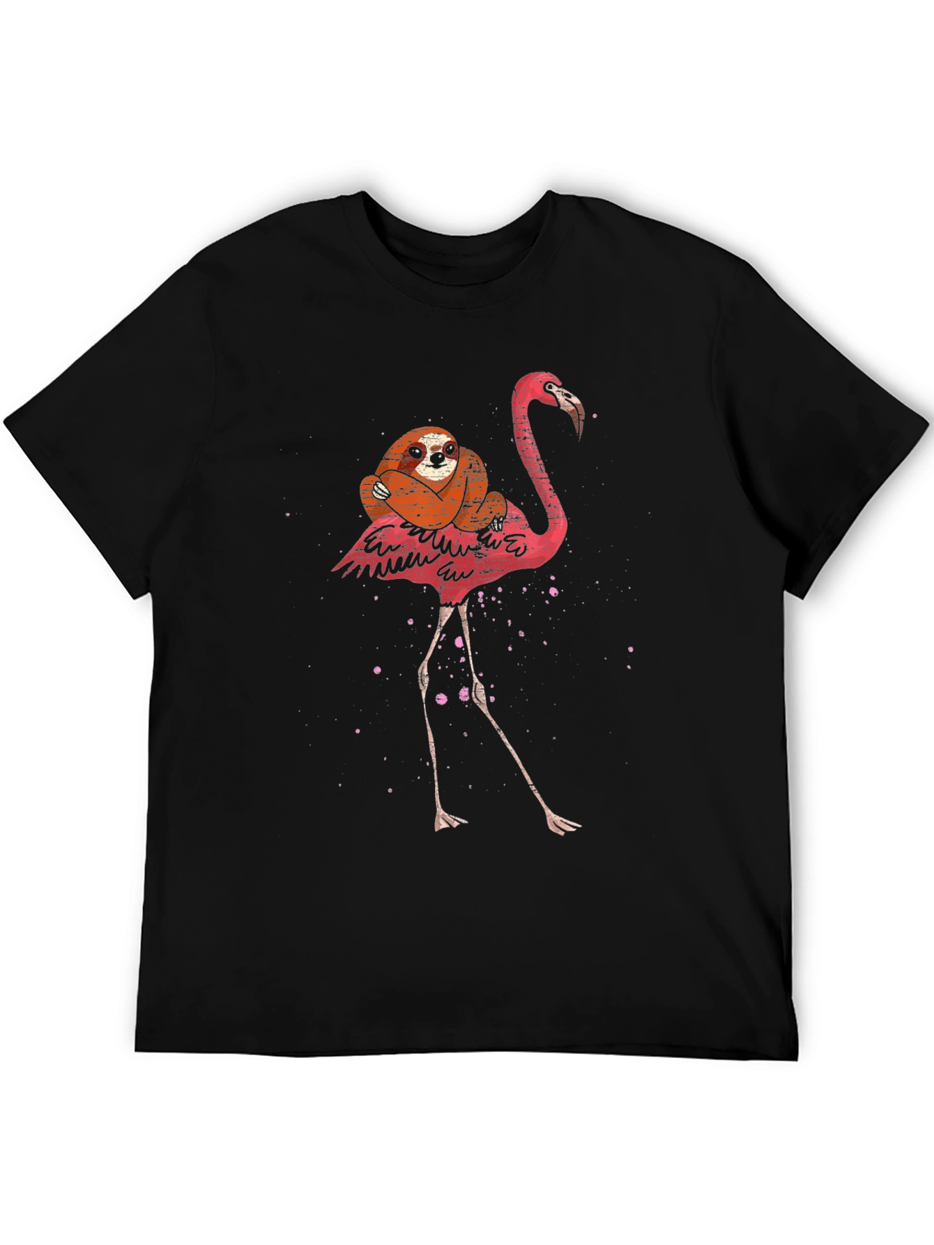 Sloth Riding Flamingo Graphic Tee
