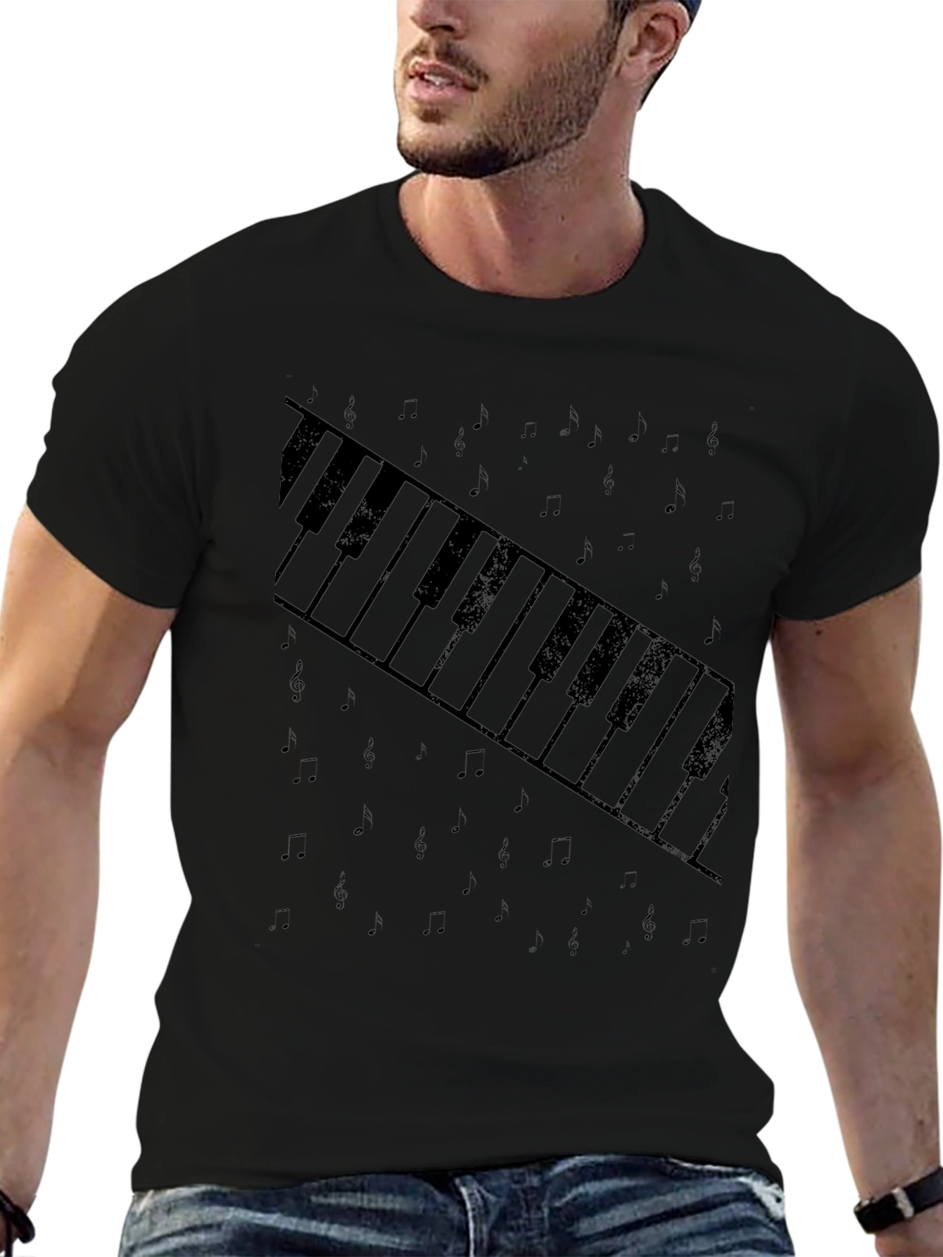 Piano Keys Graphic Tee - Stylish Music Lover T-Shirt