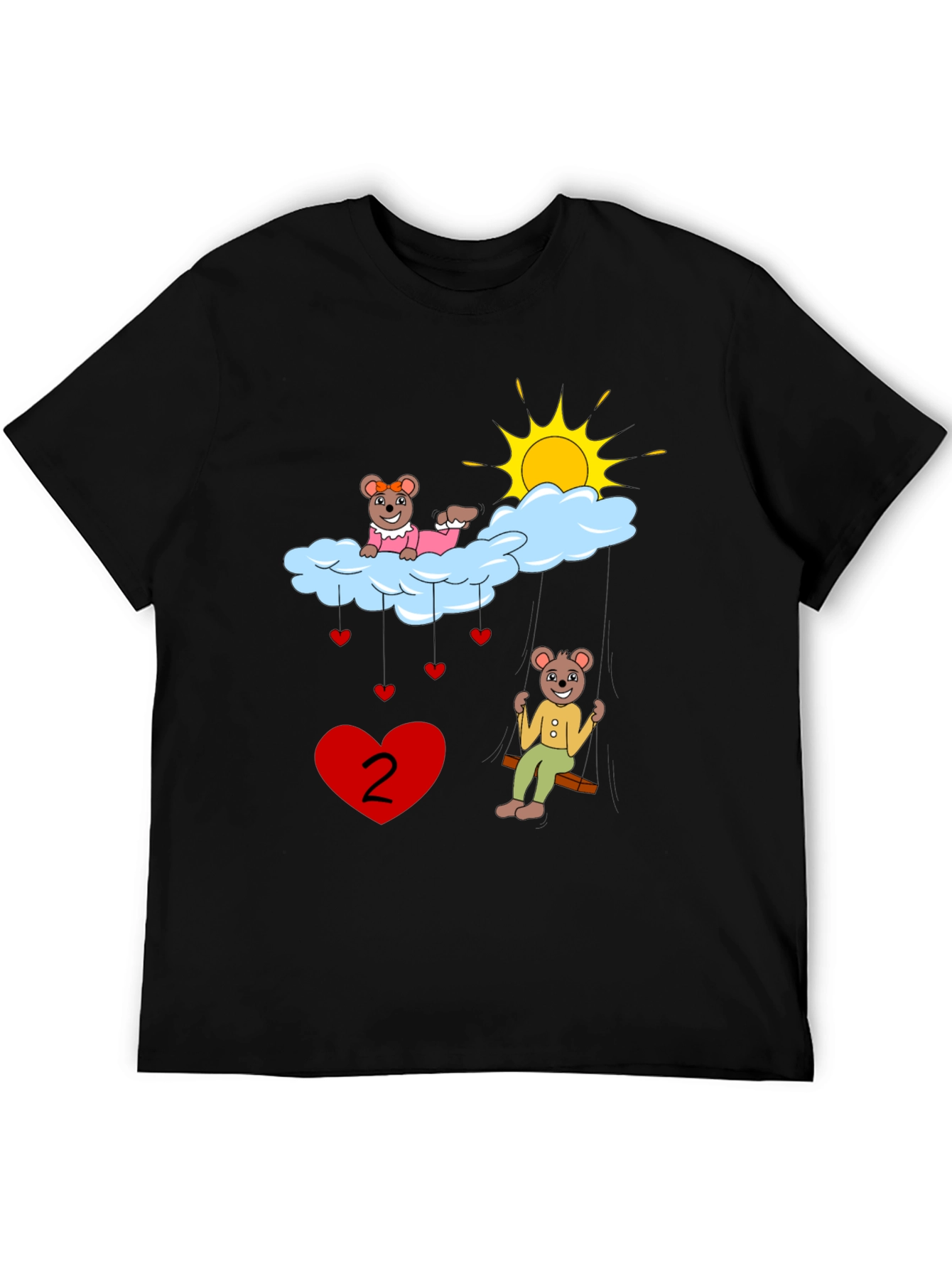 Cartoon Bears Black T-Shirt