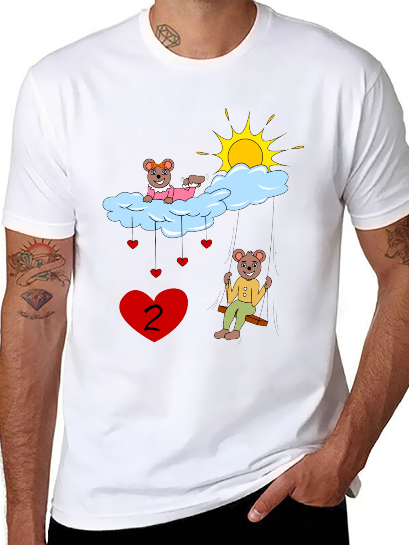 Cartoon Bears Black T-Shirt