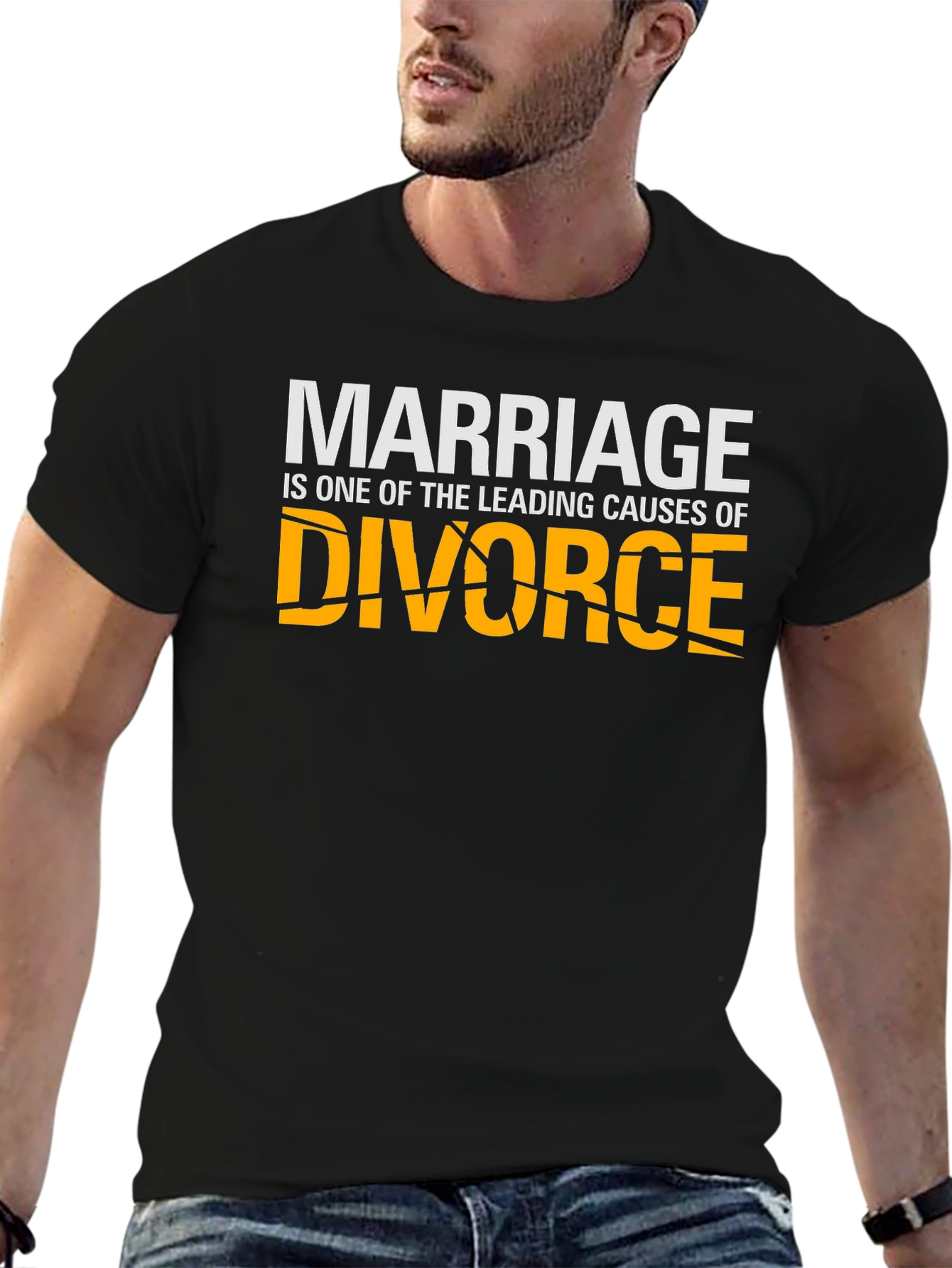 Marriage Divorce Graphic T-Shirt - Black