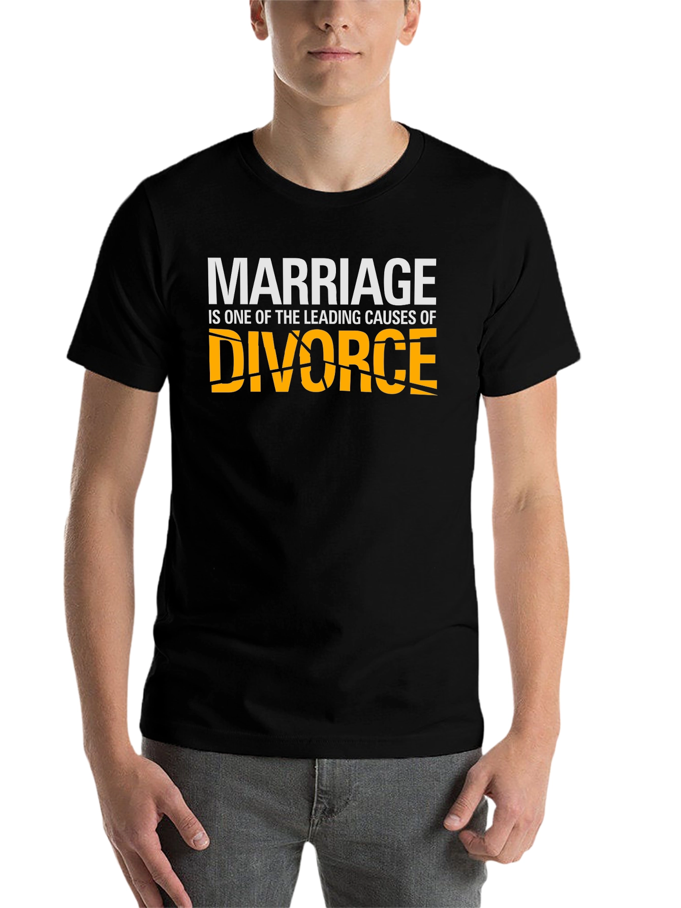 Marriage Divorce Graphic T-Shirt - Black
