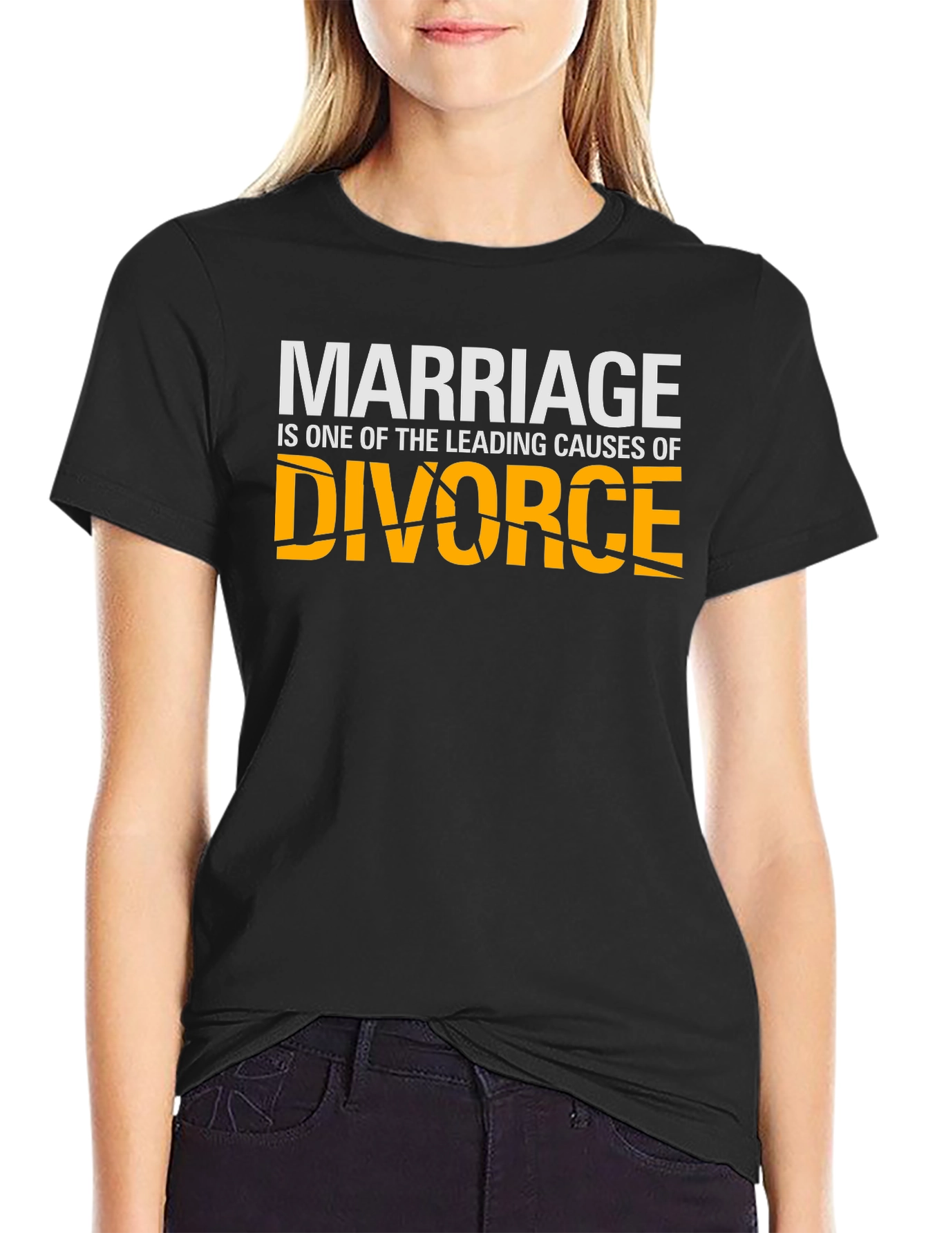 Marriage Divorce Graphic T-Shirt - Black