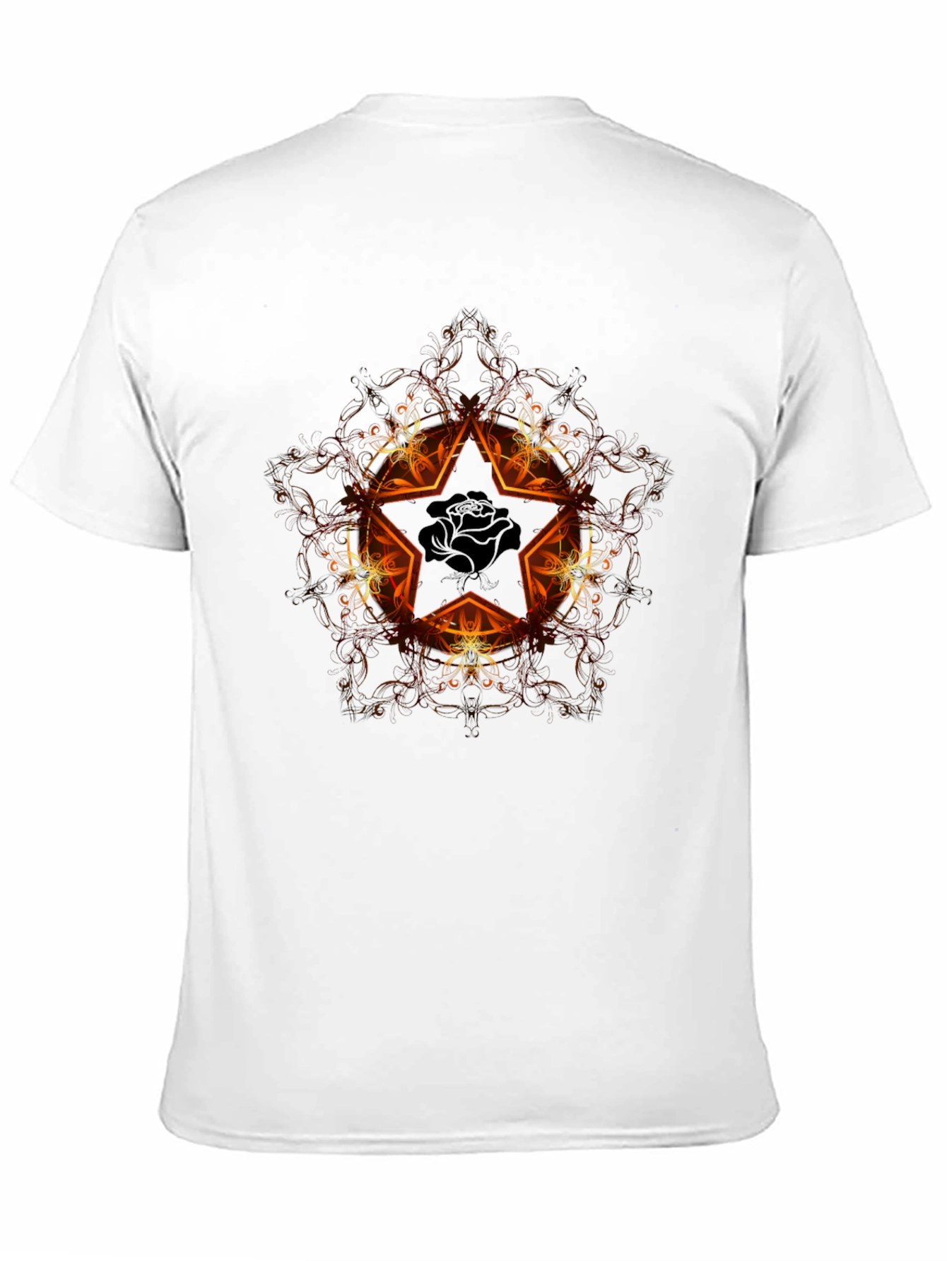 Star Rose Graphic Black T-Shirt
