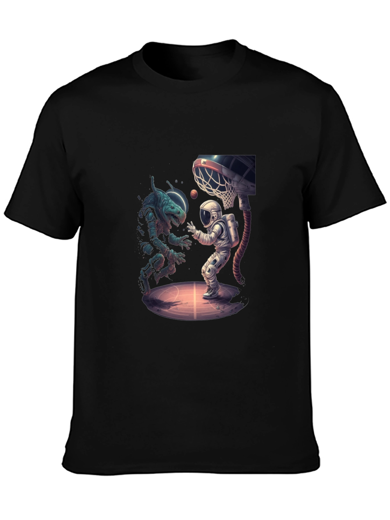 Cosmic Basketball T-Shirt - Alien vs Astronaut