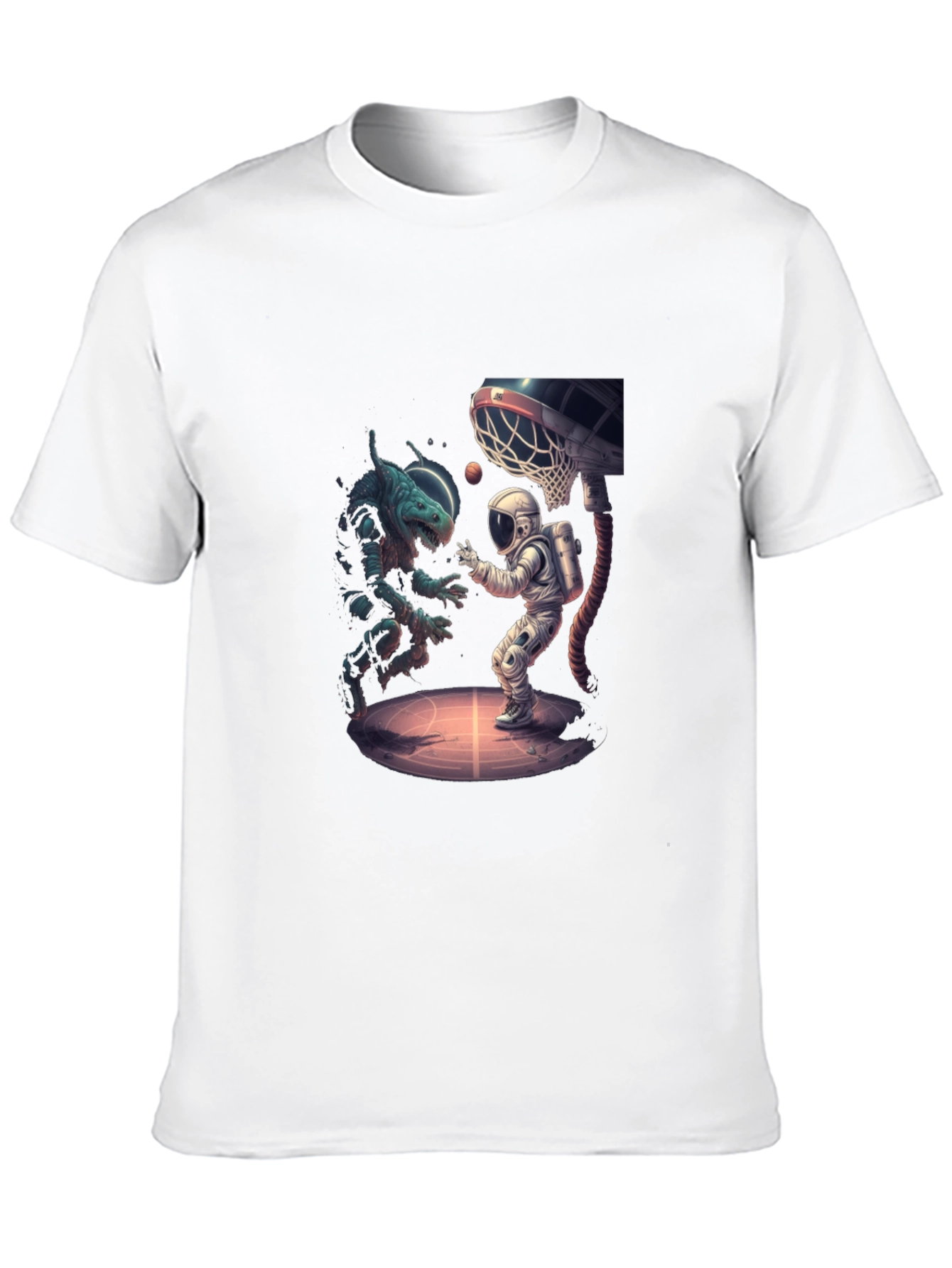 Cosmic Basketball T-Shirt - Alien vs Astronaut