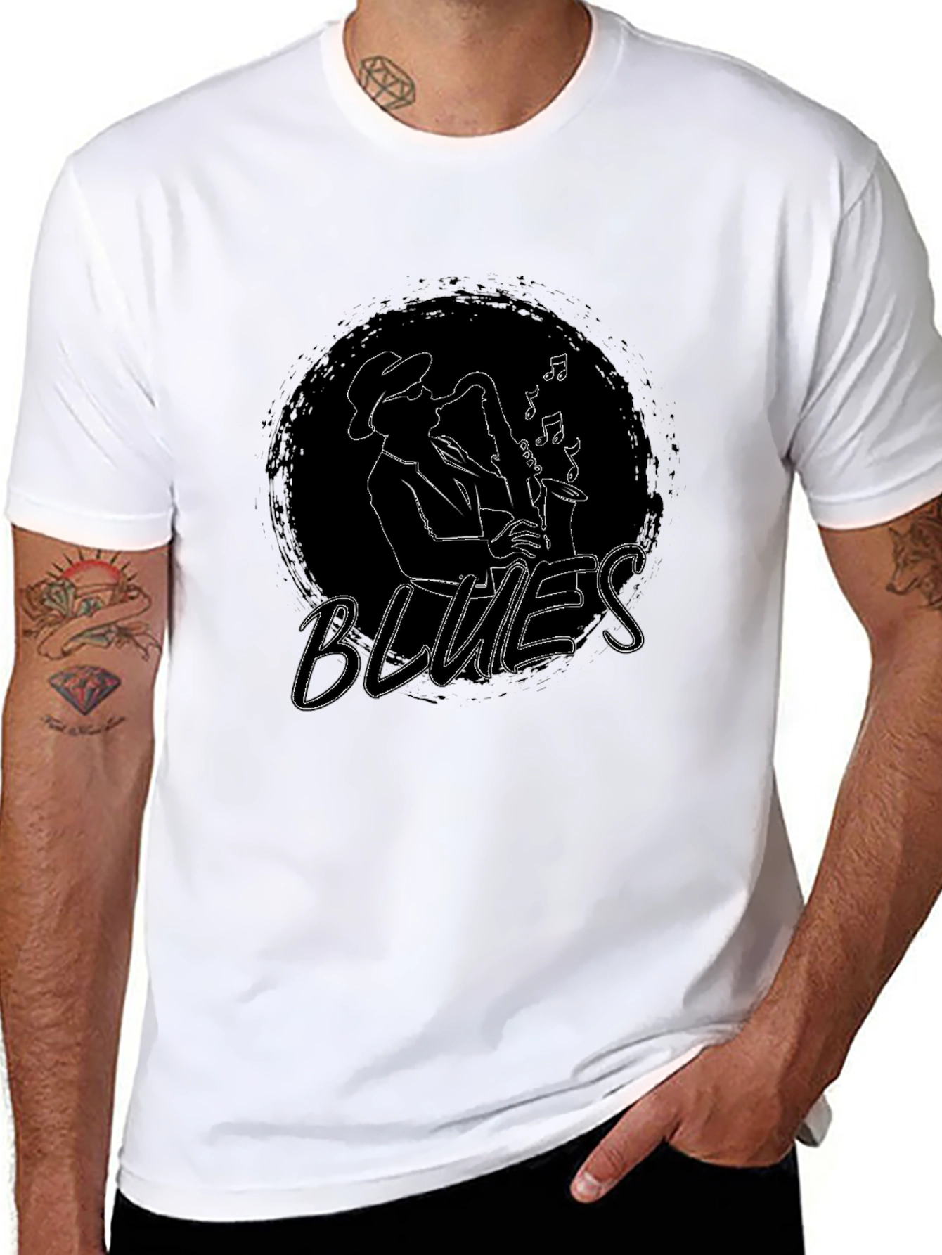 Blues Music Saxophone Graphic T-Shirt